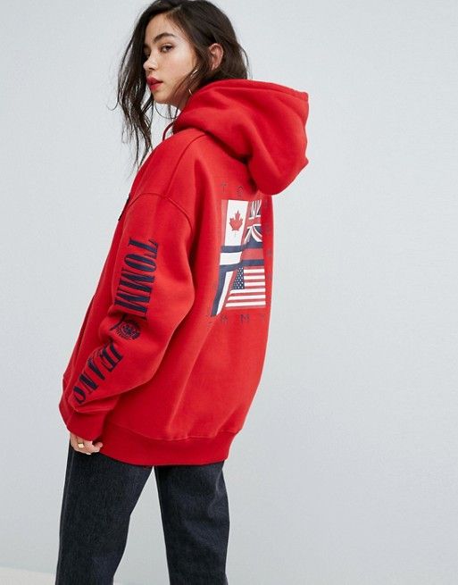 Tommy Jeans Tommy Jeans 90s HD Salsa Red Hoodie (Unisex) Size US XXL / EU 58 / 5 - 1 Thumbnail