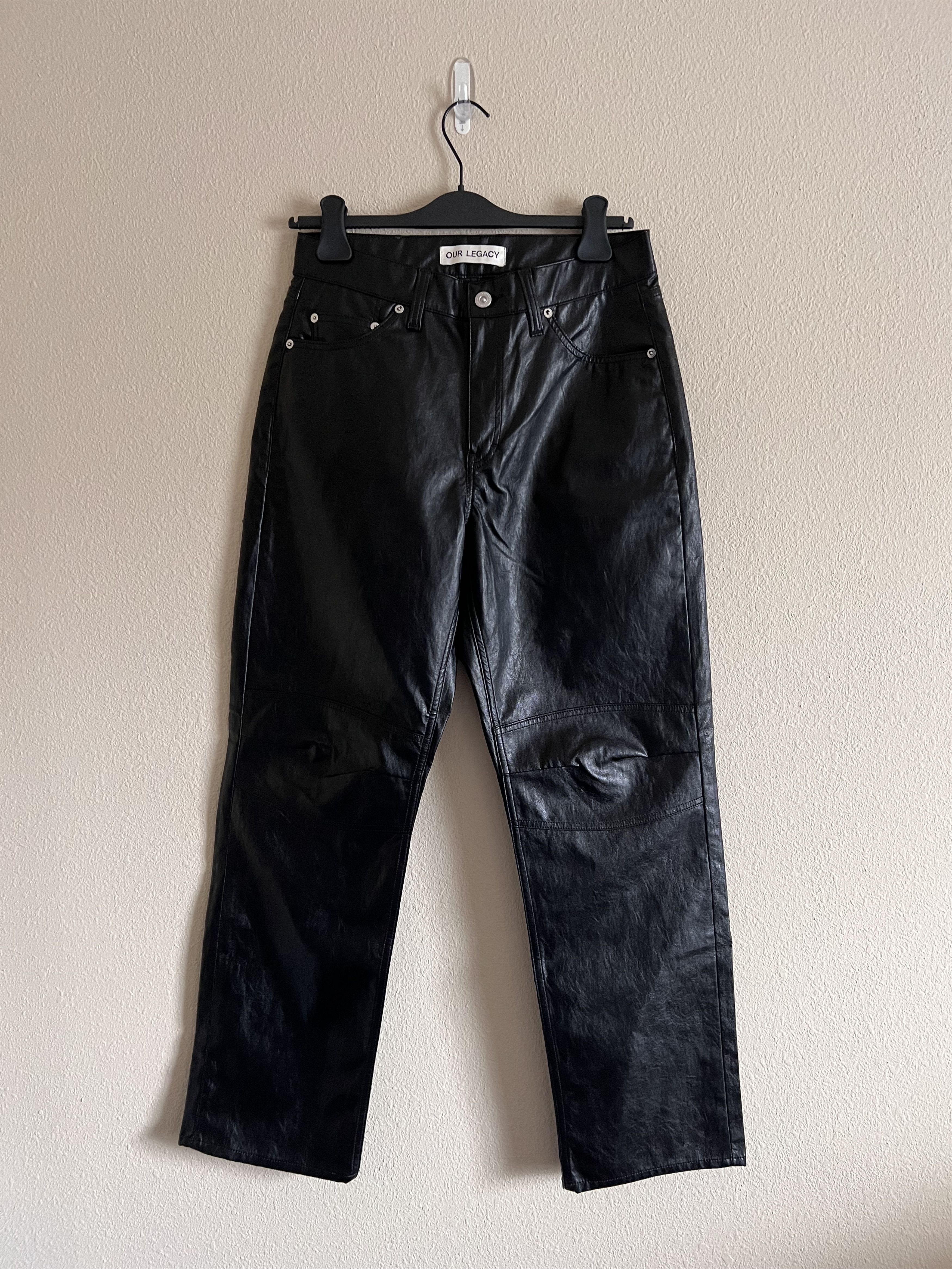 Our Legacy Our Legacy Fake Leather Formal Moto Cut Pants in Black Size US 30 / EU 46 - 1 Thumbnail