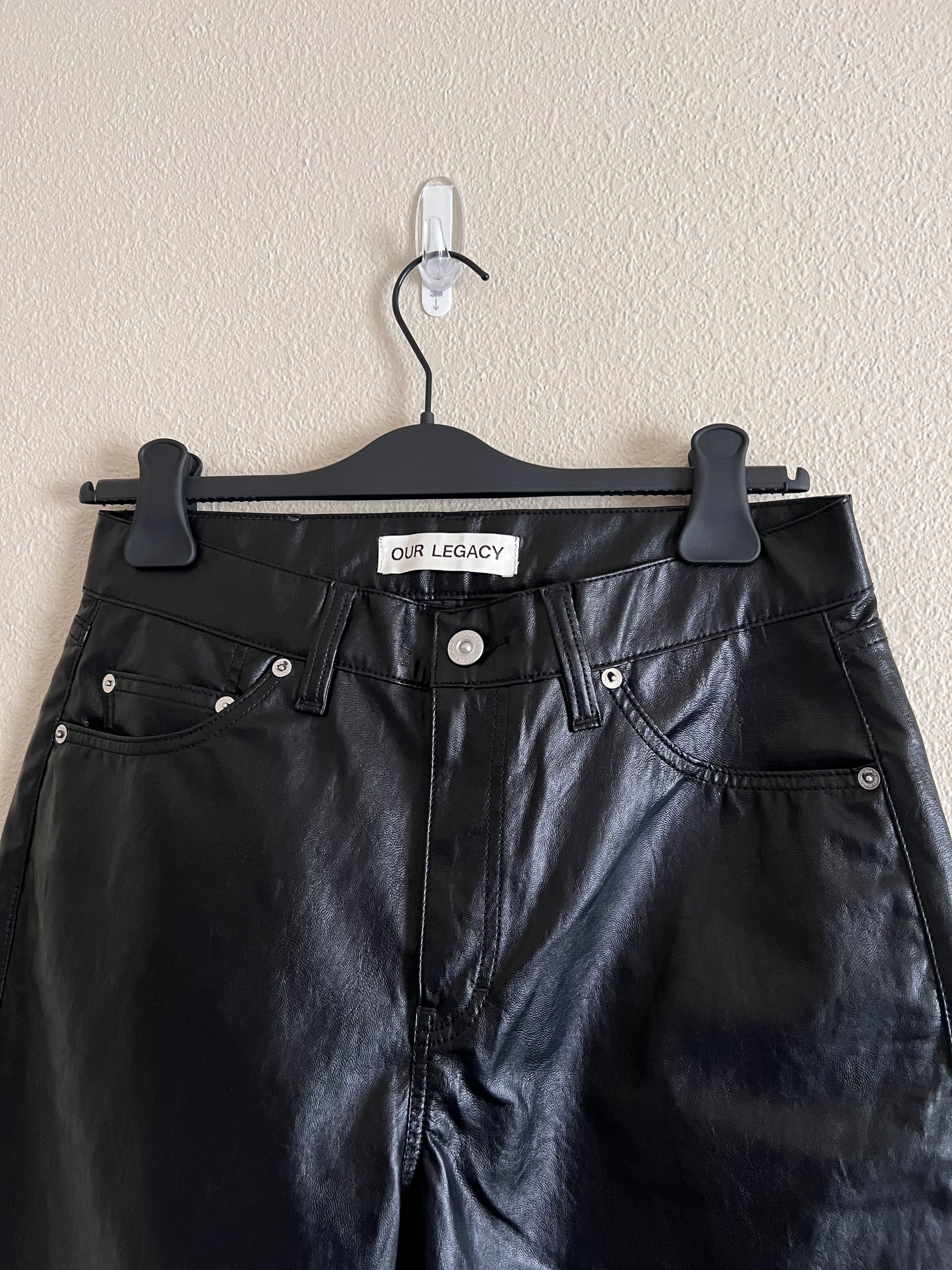 Our Legacy Our Legacy Fake Leather Formal Moto Cut Pants in Black Size US 30 / EU 46 - 2 Thumbnail