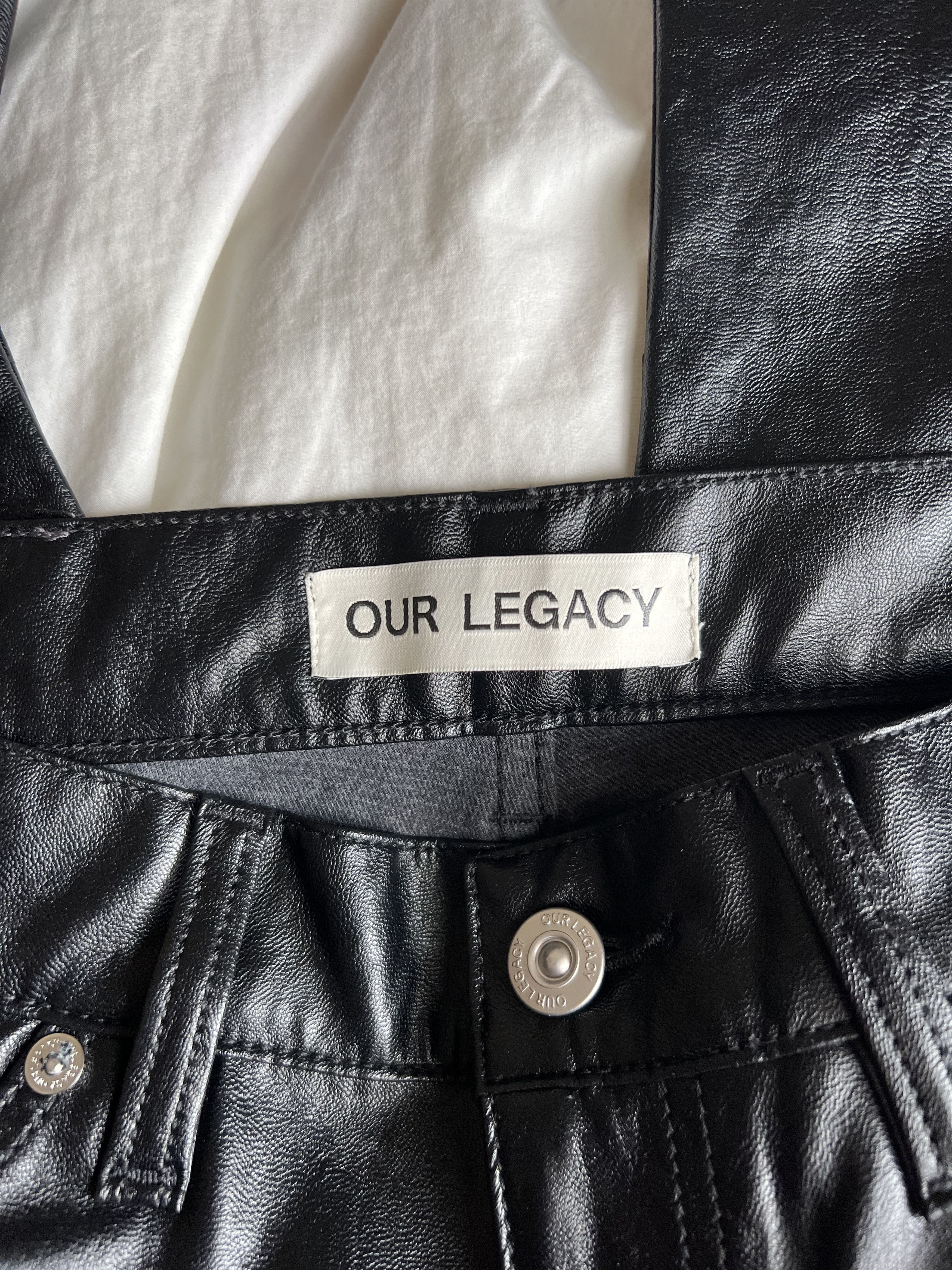 Our Legacy Our Legacy Fake Leather Formal Moto Cut Pants in Black Size US 30 / EU 46 - 7 Thumbnail