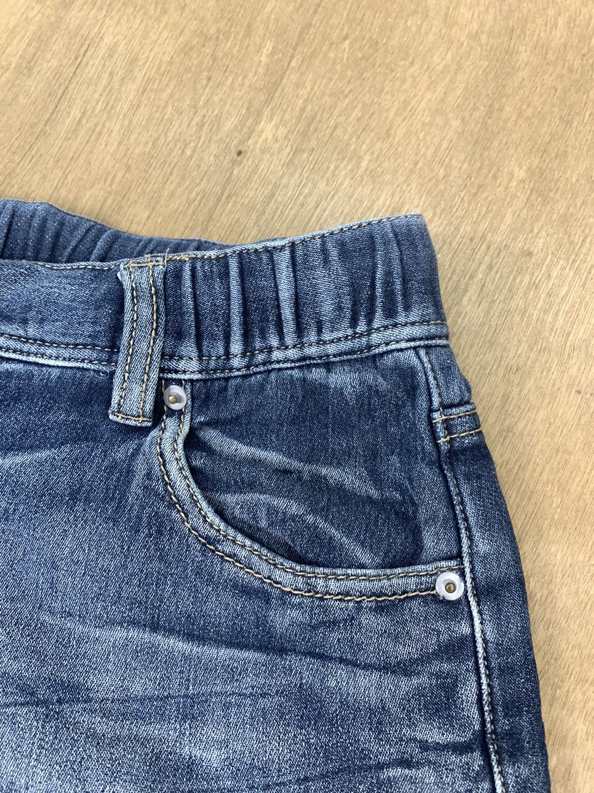 Denim & Co. × Japanese Brand × Jean Drawstring Pullover Stonewash Indigo Denim Short Pant Jeans Size US 38 / EU 54 - 8 Thumbnail