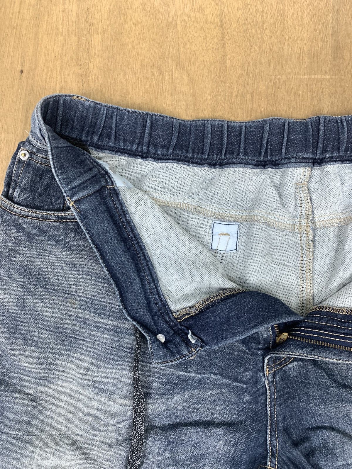 Denim & Co. × Japanese Brand × Jean Drawstring Pullover Stonewash Indigo Denim Short Pant Jeans Size US 38 / EU 54 - 15 Thumbnail