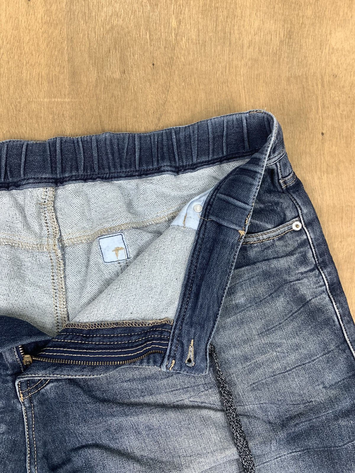 Denim & Co. × Japanese Brand × Jean Drawstring Pullover Stonewash Indigo Denim Short Pant Jeans Size US 38 / EU 54 - 16 Thumbnail