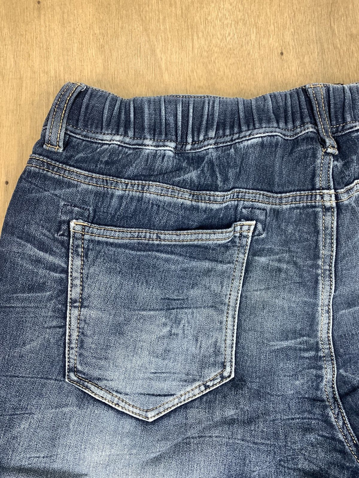 Denim & Co. × Japanese Brand × Jean Drawstring Pullover Stonewash Indigo Denim Short Pant Jeans Size US 38 / EU 54 - 12 Thumbnail