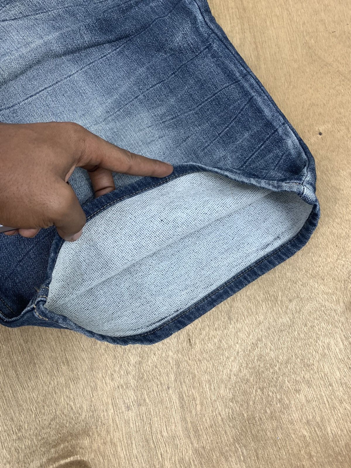 Denim & Co. × Japanese Brand × Jean Drawstring Pullover Stonewash Indigo Denim Short Pant Jeans Size US 38 / EU 54 - 9 Thumbnail