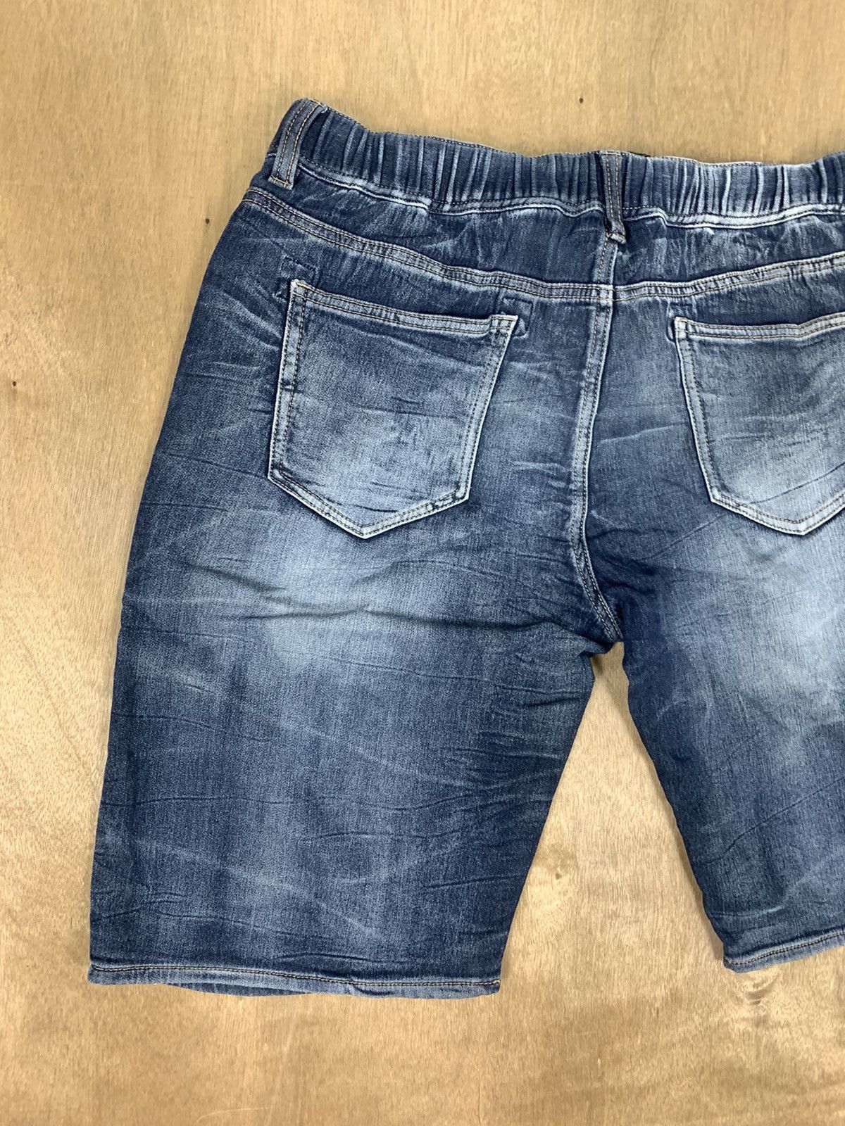 Denim & Co. × Japanese Brand × Jean Drawstring Pullover Stonewash Indigo Denim Short Pant Jeans Size US 38 / EU 54 - 10 Thumbnail