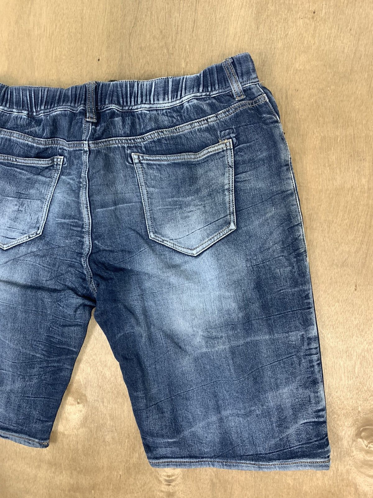 Denim & Co. × Japanese Brand × Jean Drawstring Pullover Stonewash Indigo Denim Short Pant Jeans Size US 38 / EU 54 - 11 Thumbnail