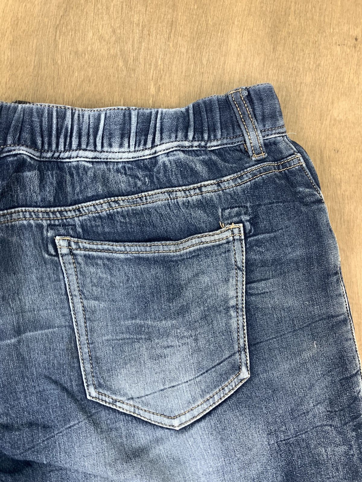 Denim & Co. × Japanese Brand × Jean Drawstring Pullover Stonewash Indigo Denim Short Pant Jeans Size US 38 / EU 54 - 13 Thumbnail