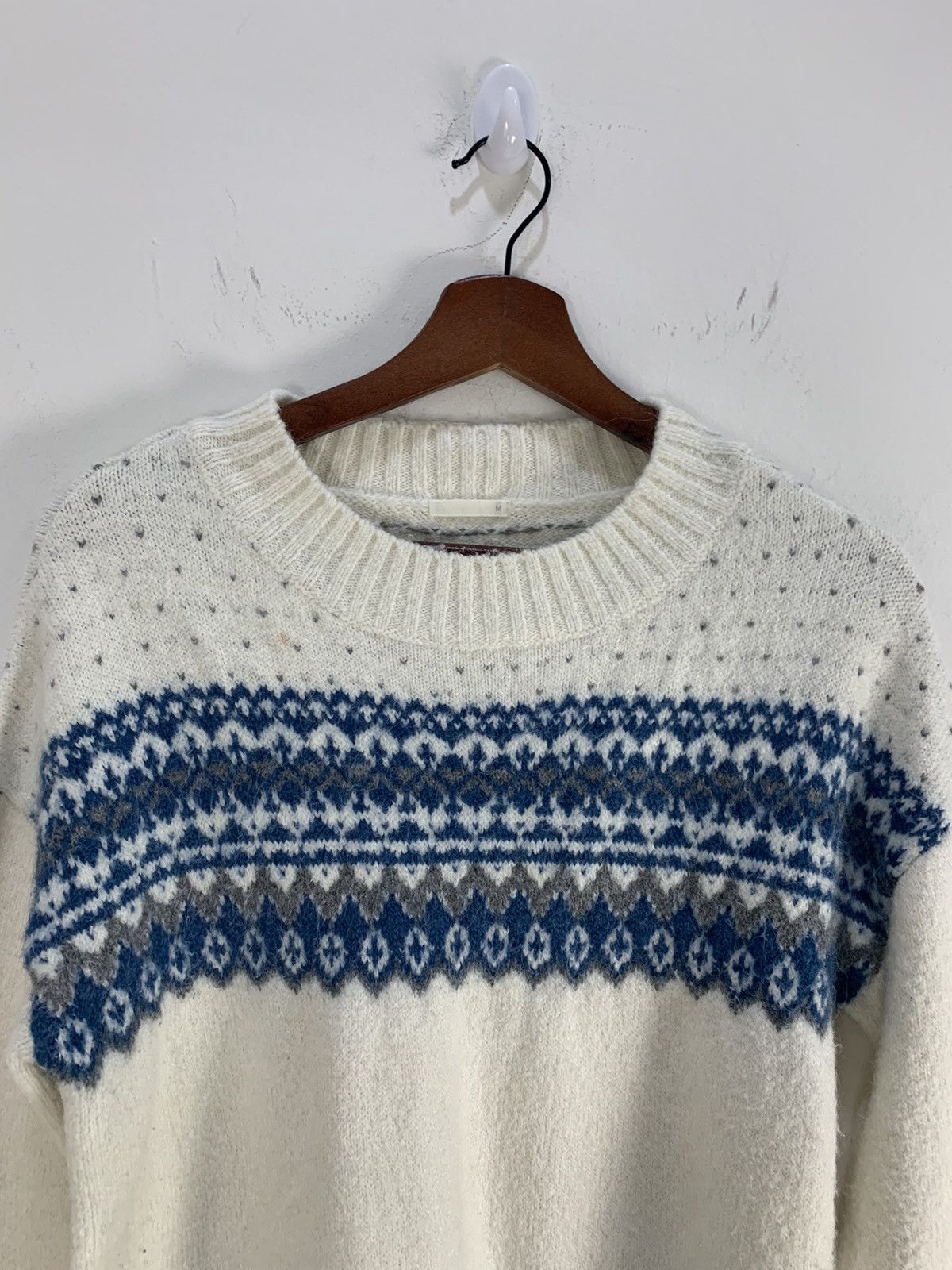 Aran Isles Knitwear × Designer GU Motif Native Fair Isle Navajo Boyfriend Knitwear Sweater Size US M / EU 48-50 / 2 - 3 Thumbnail