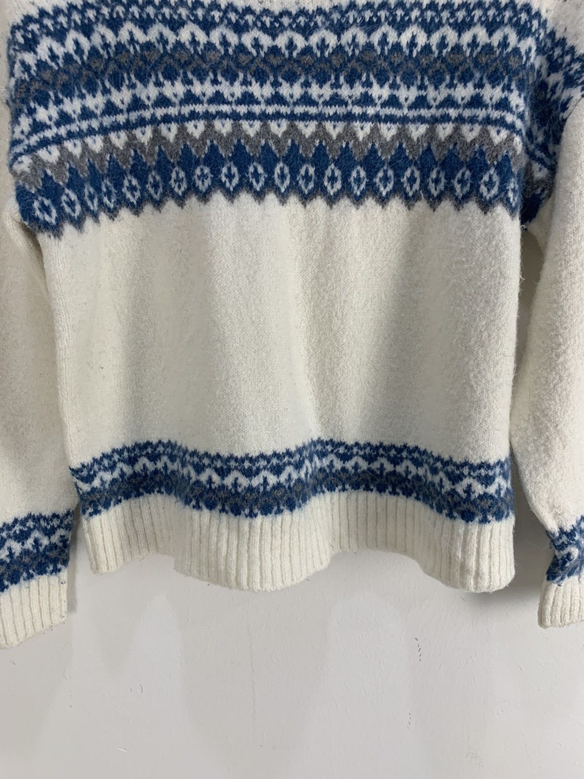 Aran Isles Knitwear × Designer GU Motif Native Fair Isle Navajo Boyfriend Knitwear Sweater Size US M / EU 48-50 / 2 - 4 Thumbnail