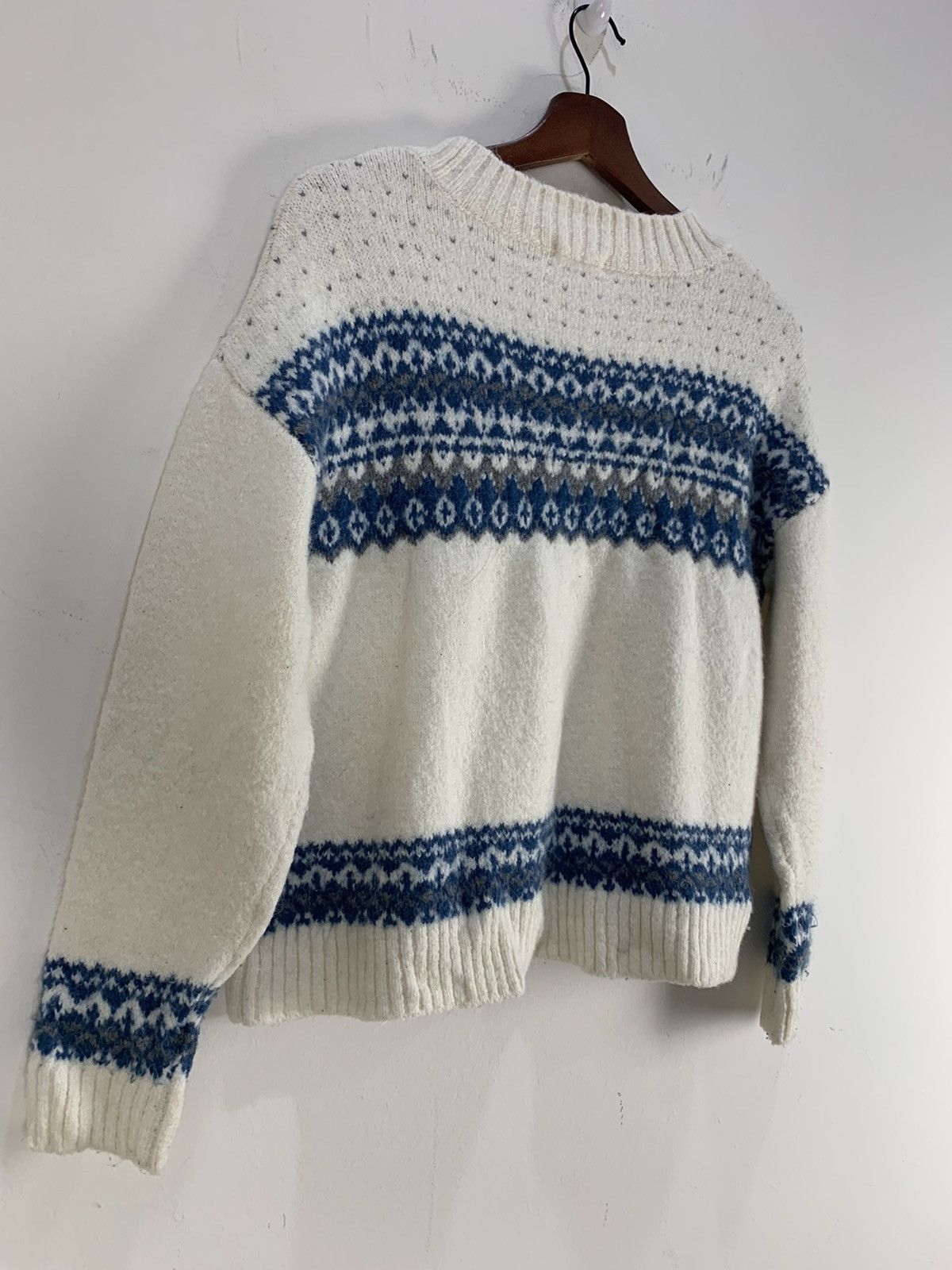 Aran Isles Knitwear × Designer GU Motif Native Fair Isle Navajo Boyfriend Knitwear Sweater Size US M / EU 48-50 / 2 - 10 Thumbnail