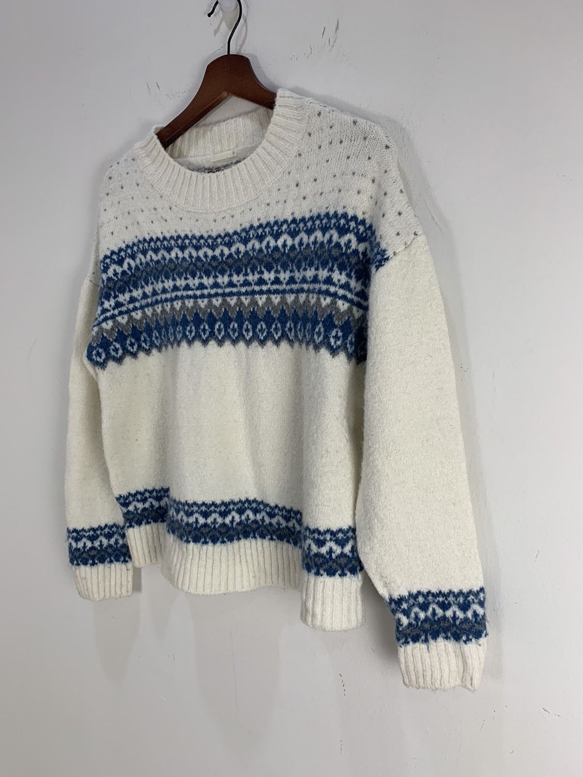 Aran Isles Knitwear × Designer GU Motif Native Fair Isle Navajo Boyfriend Knitwear Sweater Size US M / EU 48-50 / 2 - 6 Thumbnail