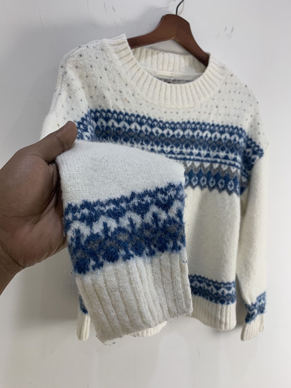 Aran Isles Knitwear × Designer GU Motif Native Fair Isle Navajo Boyfriend Knitwear Sweater Size US M / EU 48-50 / 2 - 7 Thumbnail