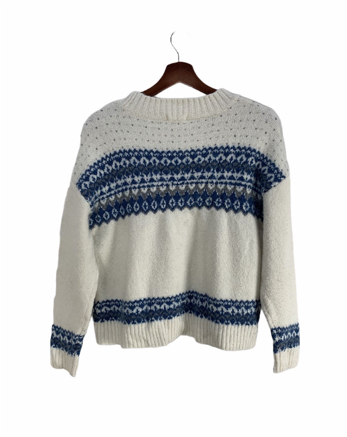 Aran Isles Knitwear × Designer GU Motif Native Fair Isle Navajo Boyfriend Knitwear Sweater Size US M / EU 48-50 / 2 - 2 Thumbnail