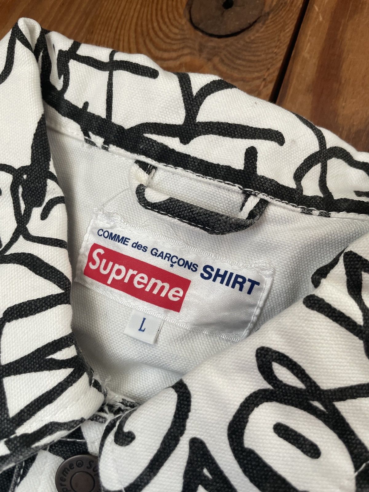 Comme des Garcons Supreme x CDG Justice For All White Canvas Chore Jacket FW18 Size US L / EU 52-54 / 3 - 2 Thumbnail