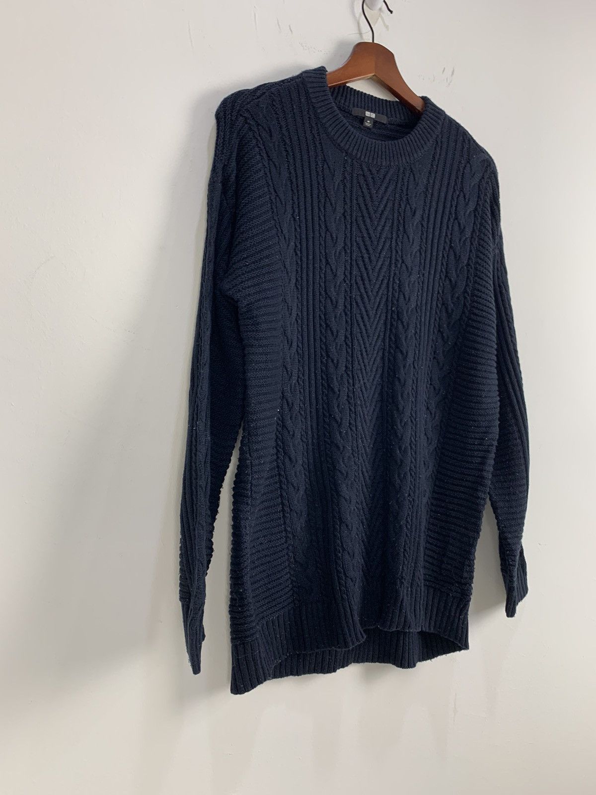 Japanese Brand × Uniqlo UNIQLO Crewneck Cable Twist Chunky Long Knitwear Sweater Size US M / EU 48-50 / 2 - 5 Thumbnail