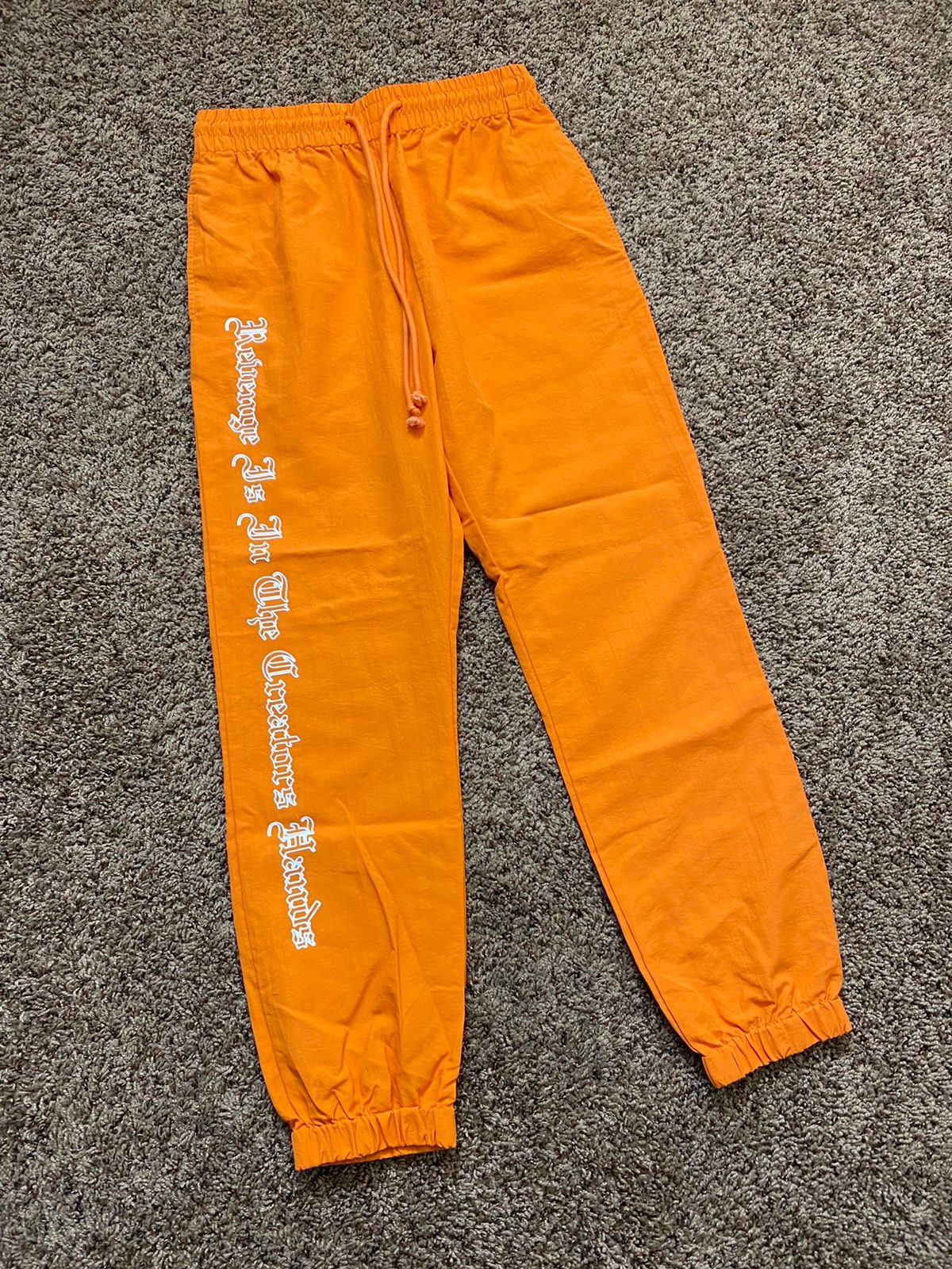 Pre-owned Hype X Revenge Samplerevenge Orange Trademark Track Pants Size Small