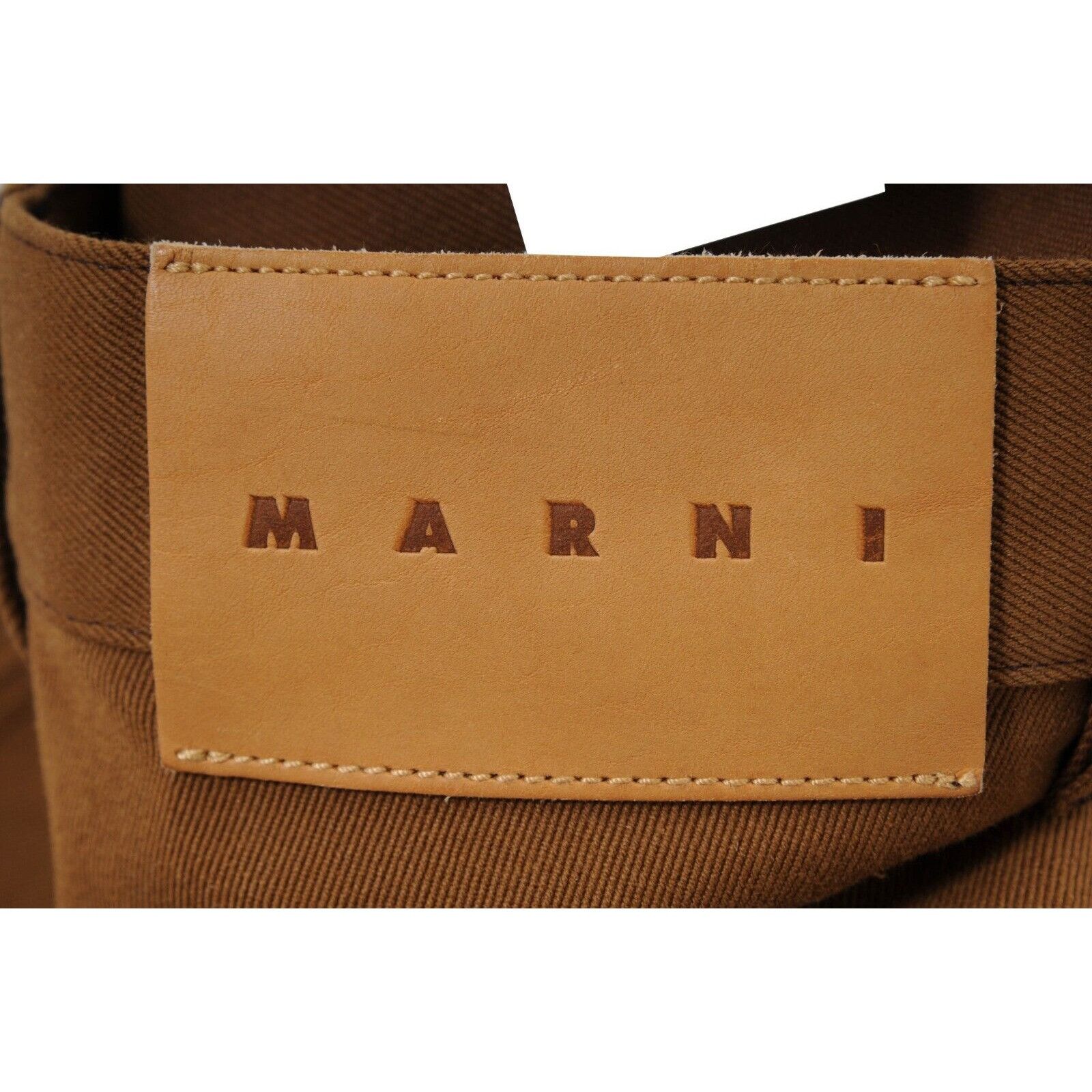 Marni Wide Leg Pants Brown High Waist Stretch Trousers - 01432 Size US 31 - 10 Thumbnail