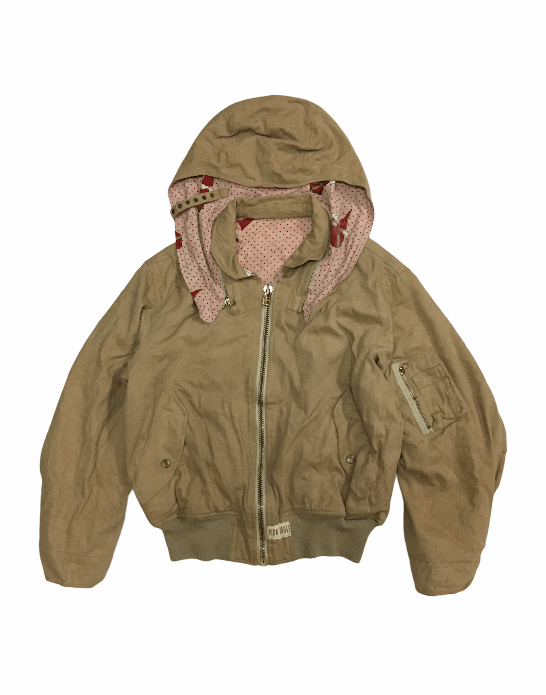 image of 20471120 x Pink House 90's Pink House Headgear Santa Claus Bomber in Khaki, Men's (Size Medium)
