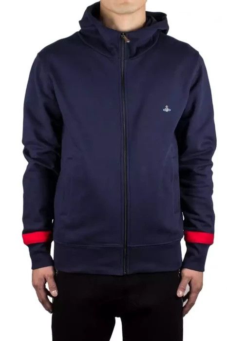 image of Pr31 - Vivienne Westwood Navy Blue Zipped Hoodie, Men's (Size Medium)