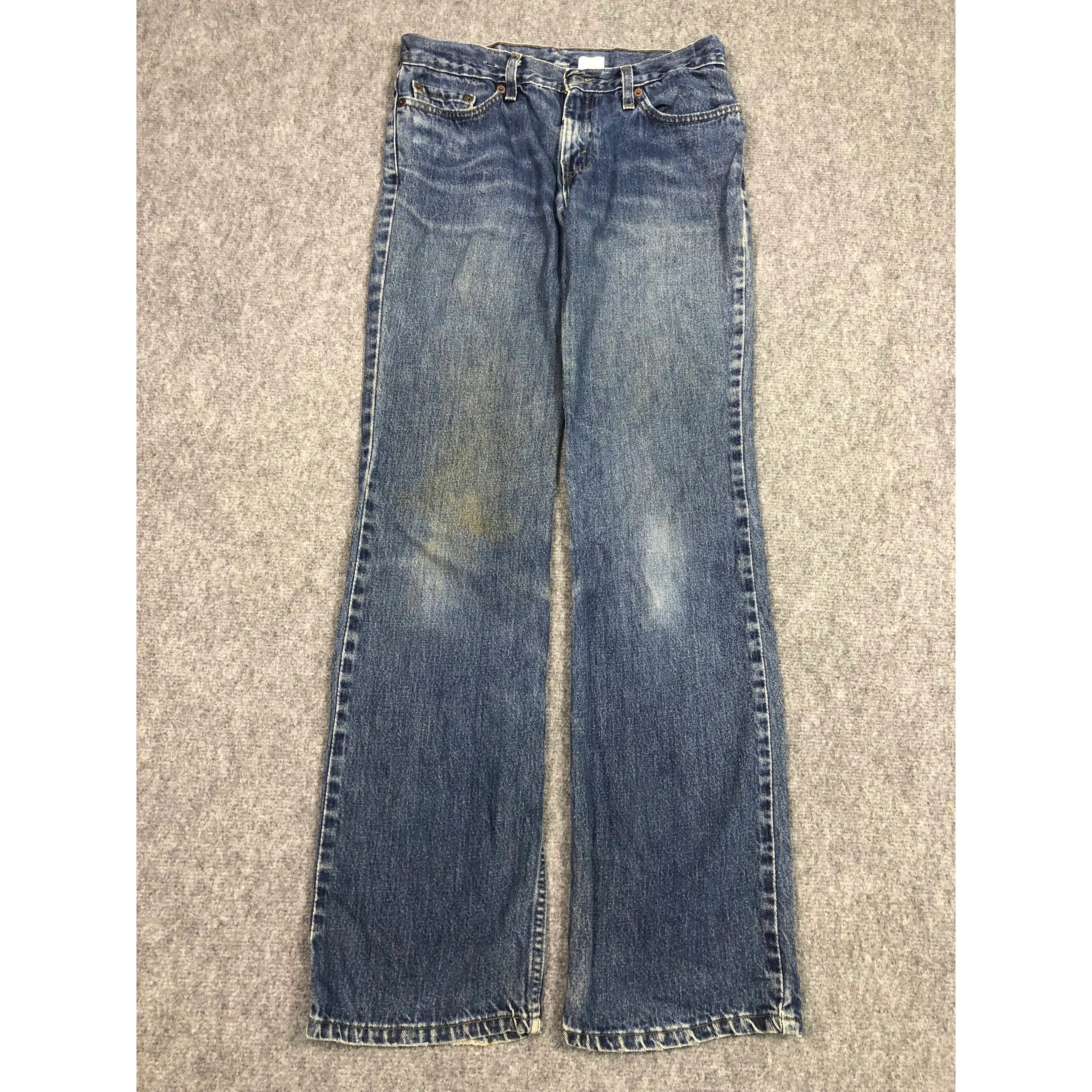 image of 90's Vintage Levis 518 Blue Bootcut Flare Jeans in Blue Denim, Men's (Size 30)
