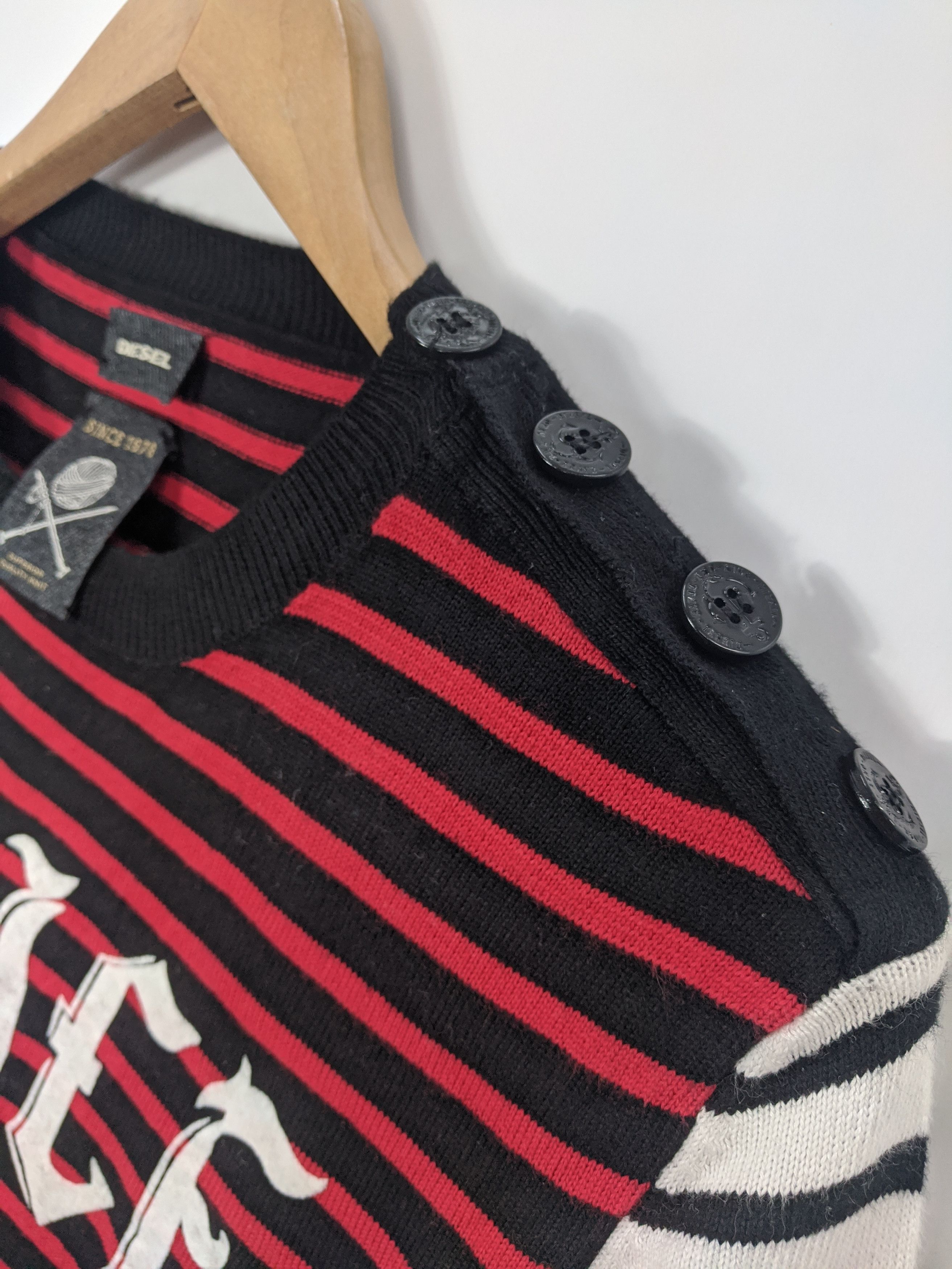 Diesel × Vintage Vintage Diesel Knitwear Jumper Striped Size US M / EU 48-50 / 2 - 7 Thumbnail