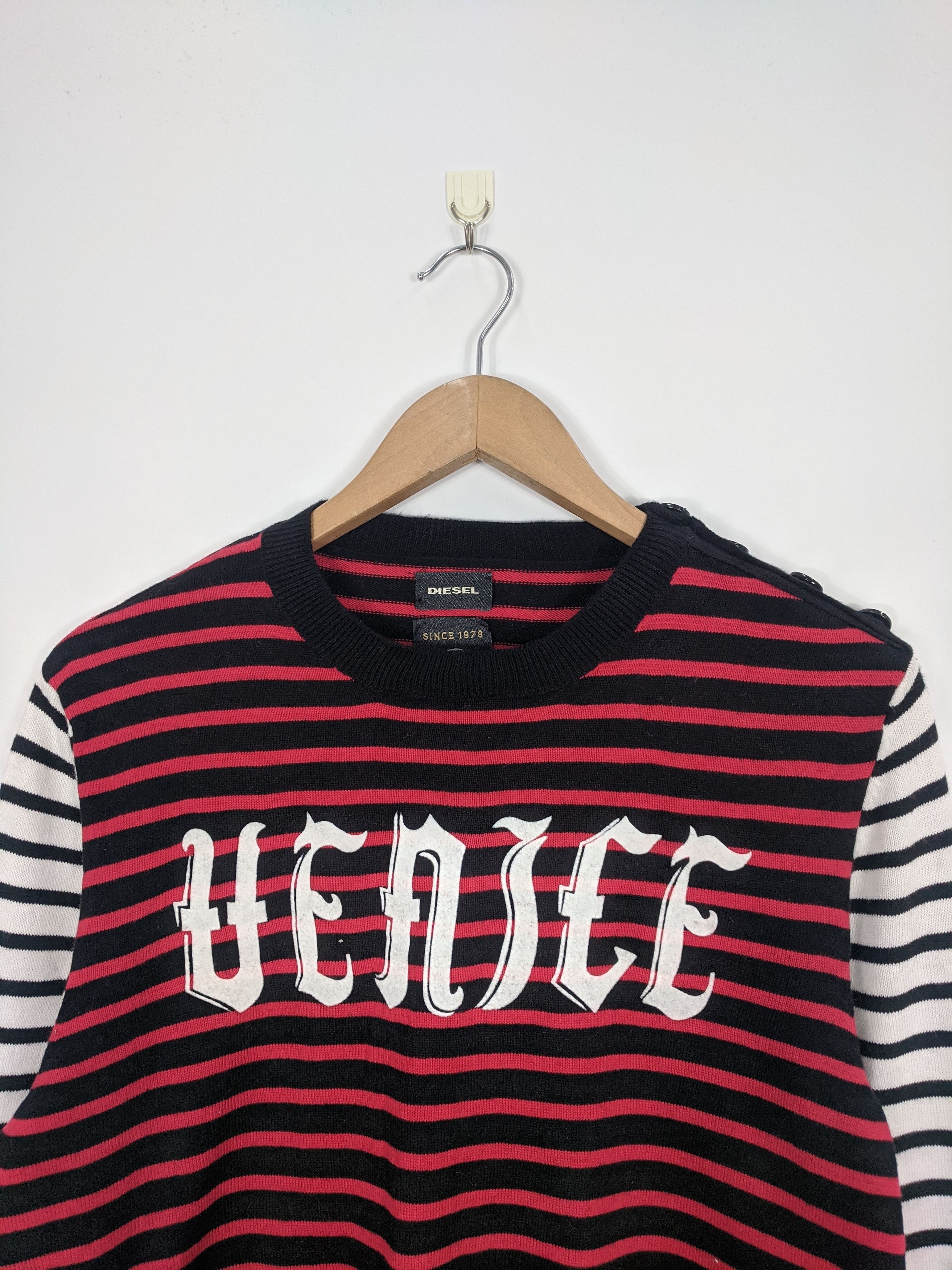 Diesel × Vintage Vintage Diesel Knitwear Jumper Striped Size US M / EU 48-50 / 2 - 2 Thumbnail