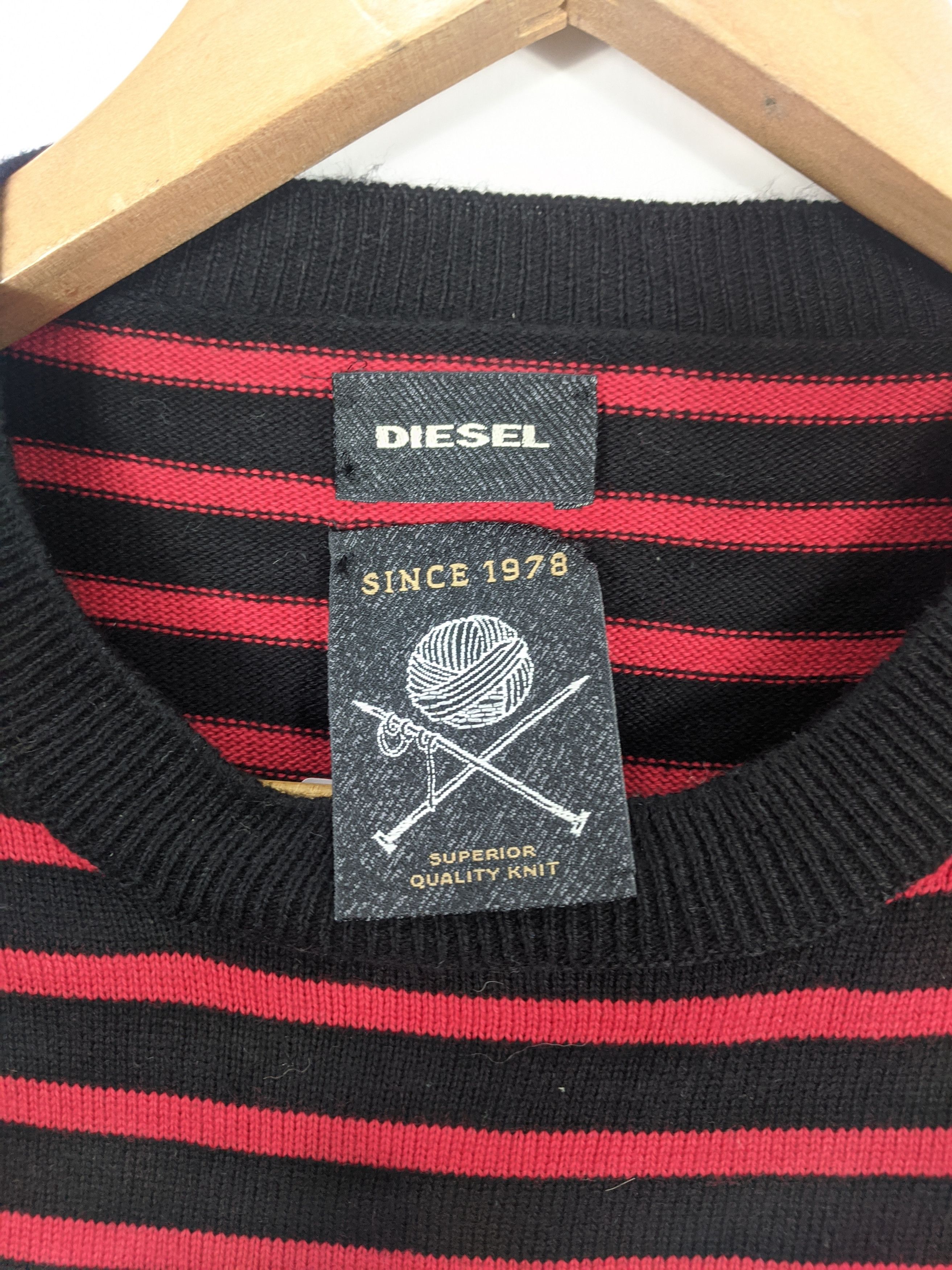 Diesel × Vintage Vintage Diesel Knitwear Jumper Striped Size US M / EU 48-50 / 2 - 5 Thumbnail