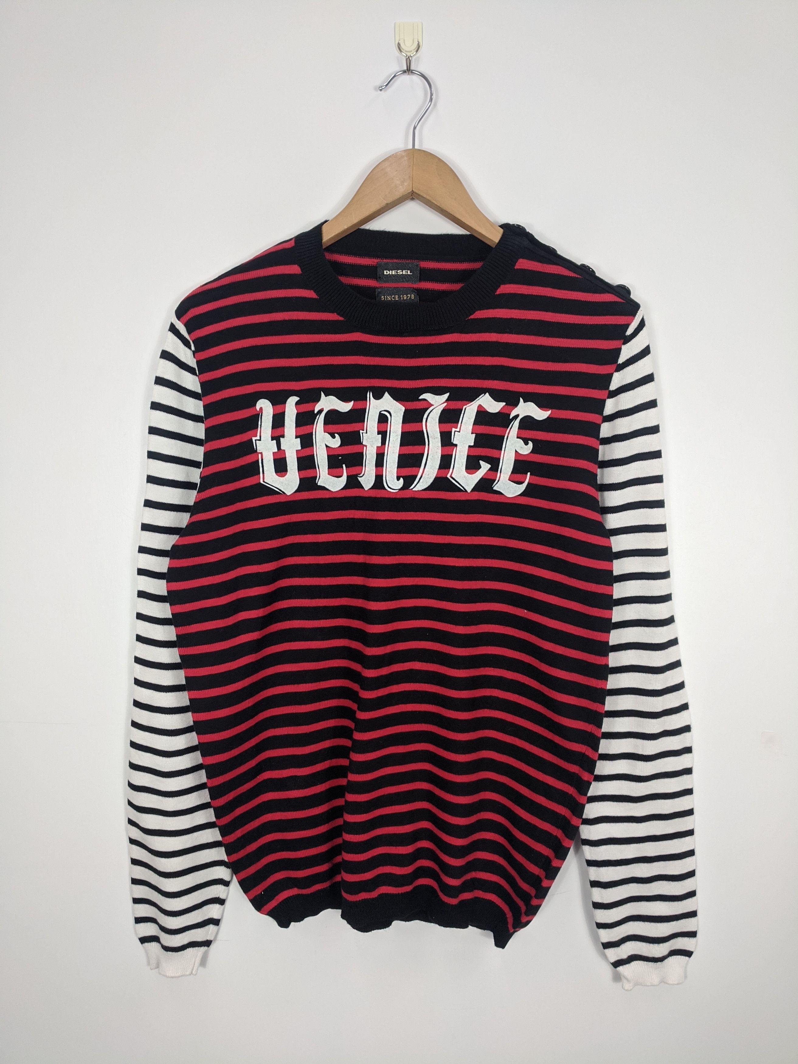 Diesel × Vintage Vintage Diesel Knitwear Jumper Striped Size US M / EU 48-50 / 2 - 1 Thumbnail