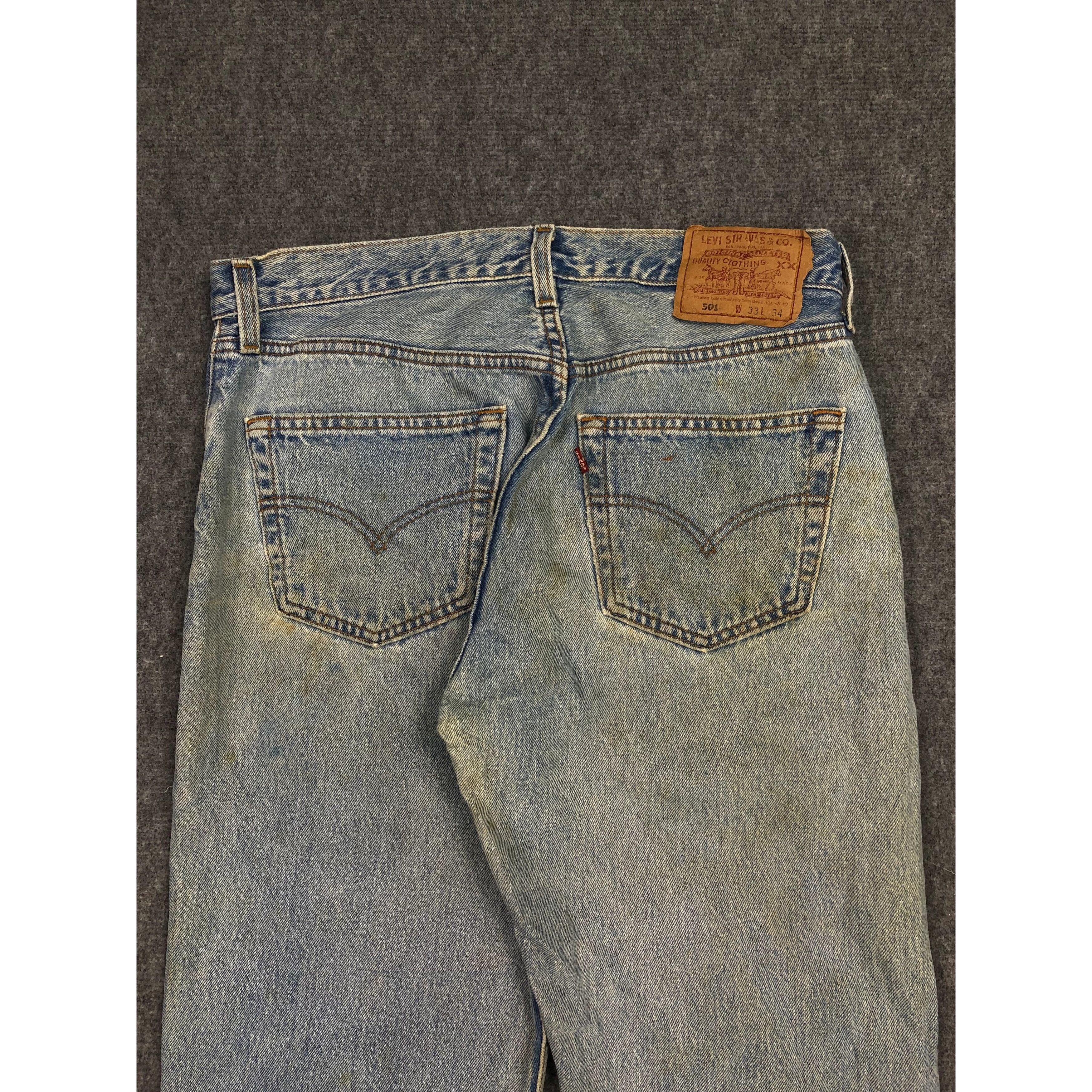 Levi's Vintage 90s Levis 501 Faded Jeans Lightwash DP0098 Size US 32 / EU 48 - 4 Thumbnail
