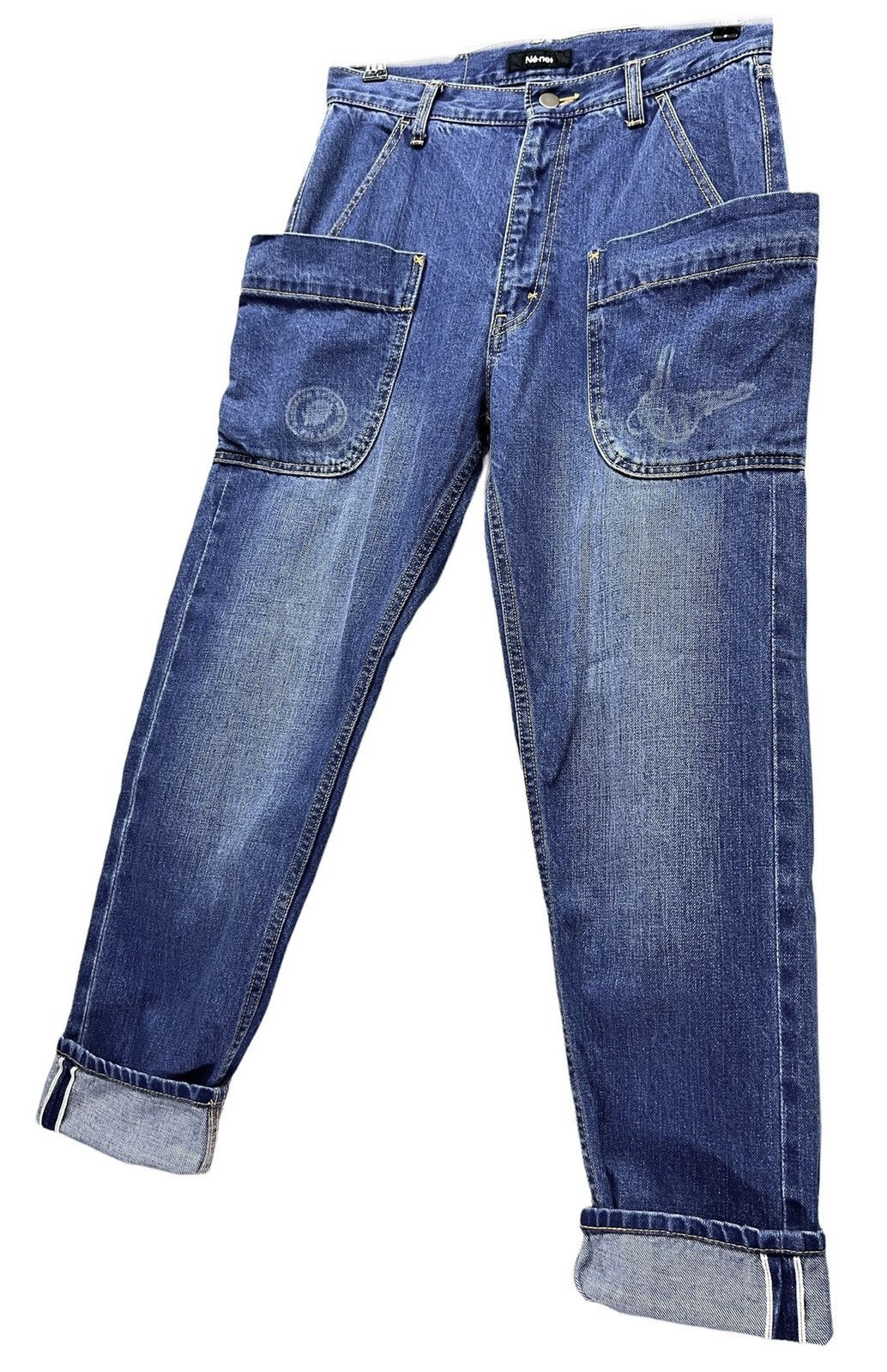 Ne-Net 🔥 NE-NET ISSEY MIYAKE Selvedge Denim Big Pocket Artist Size US 29 - 3 Thumbnail