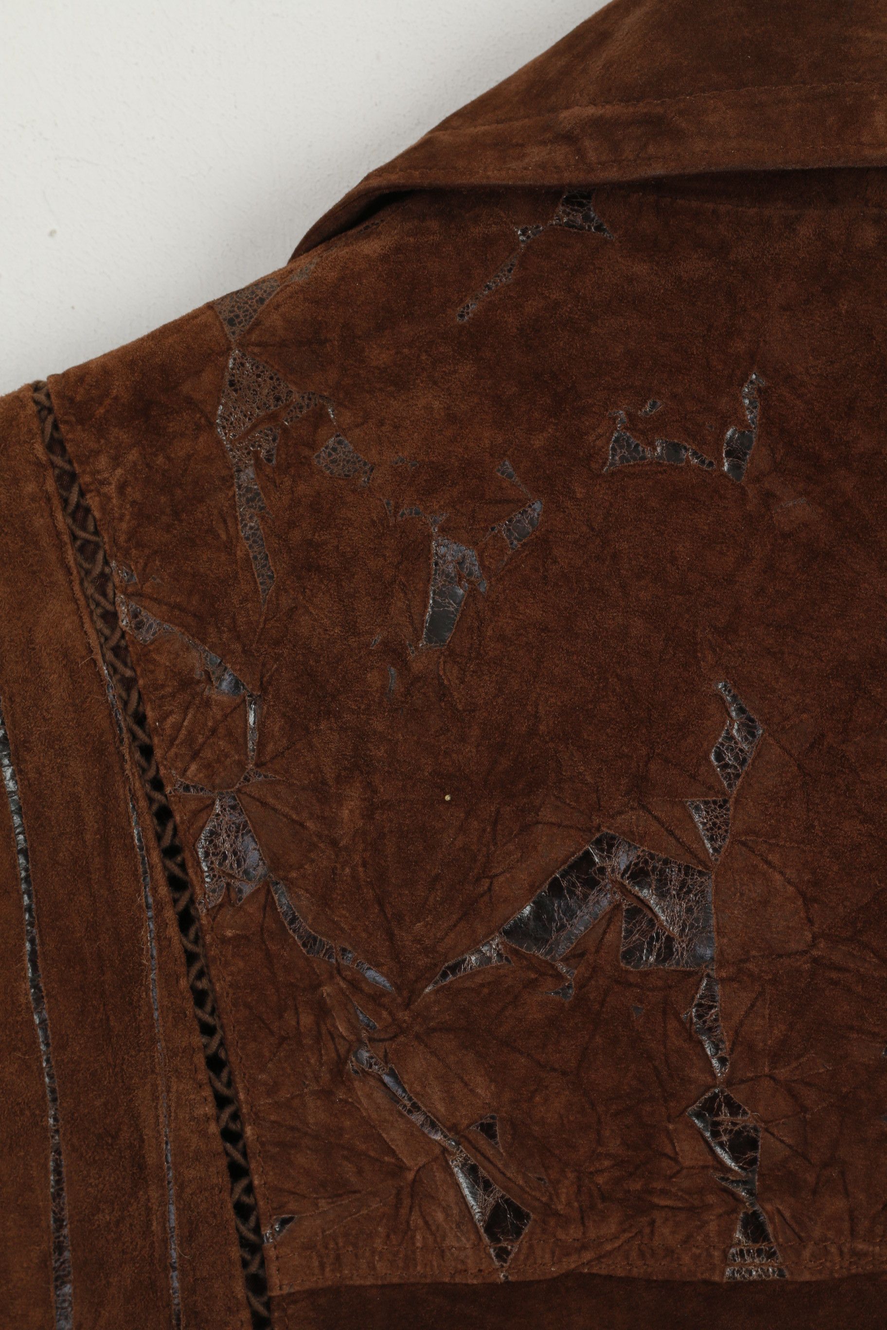 C&A New Fast C&A Women 36 10 Vest Brown Shiny Leather 1810 Size M / US 6-8 / IT 42-44 - 4 Thumbnail