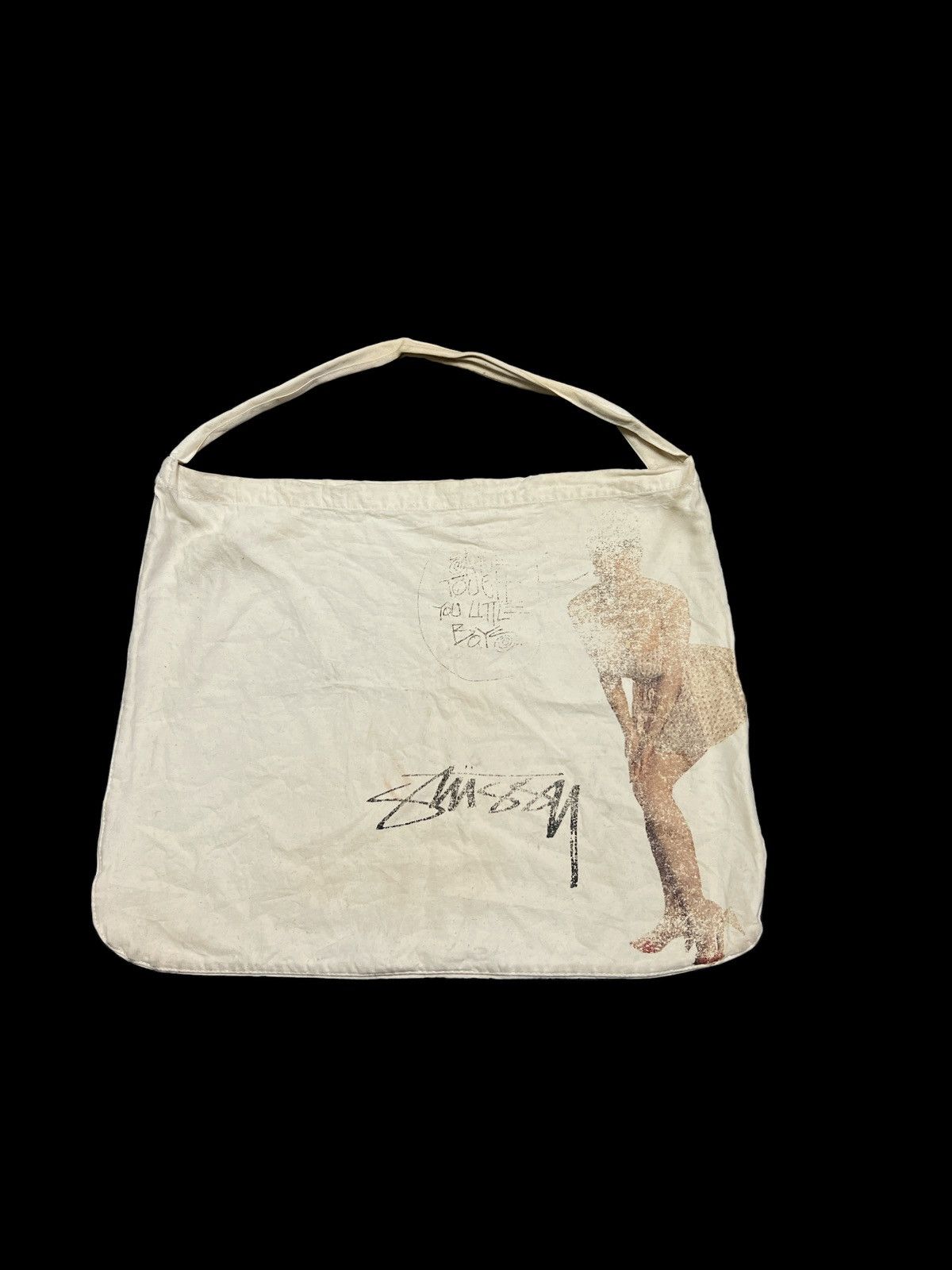Japanese Brand × Stussy THRASHED STUSSY TOTE BAG Size ONE SIZE - 1 Thumbnail