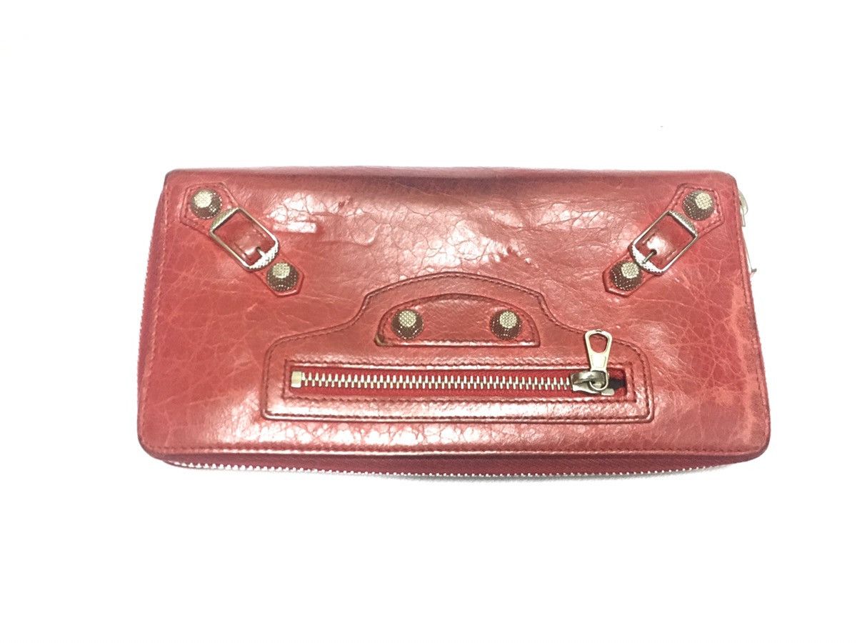 Balenciaga 100% Authentic Balenciaga Motorcycle RED Long Wallet Zipper Size ONE SIZE - 1 Thumbnail
