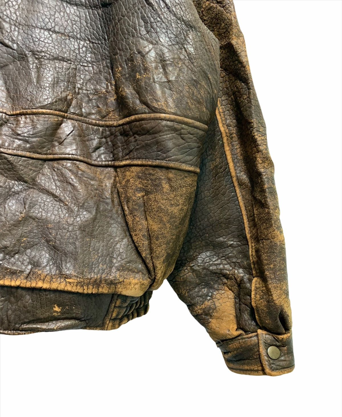 Genuine Leather Polo Club Spellout Flight Bomber Leather Jacket Size US M / EU 48-50 / 2 - 11 Thumbnail