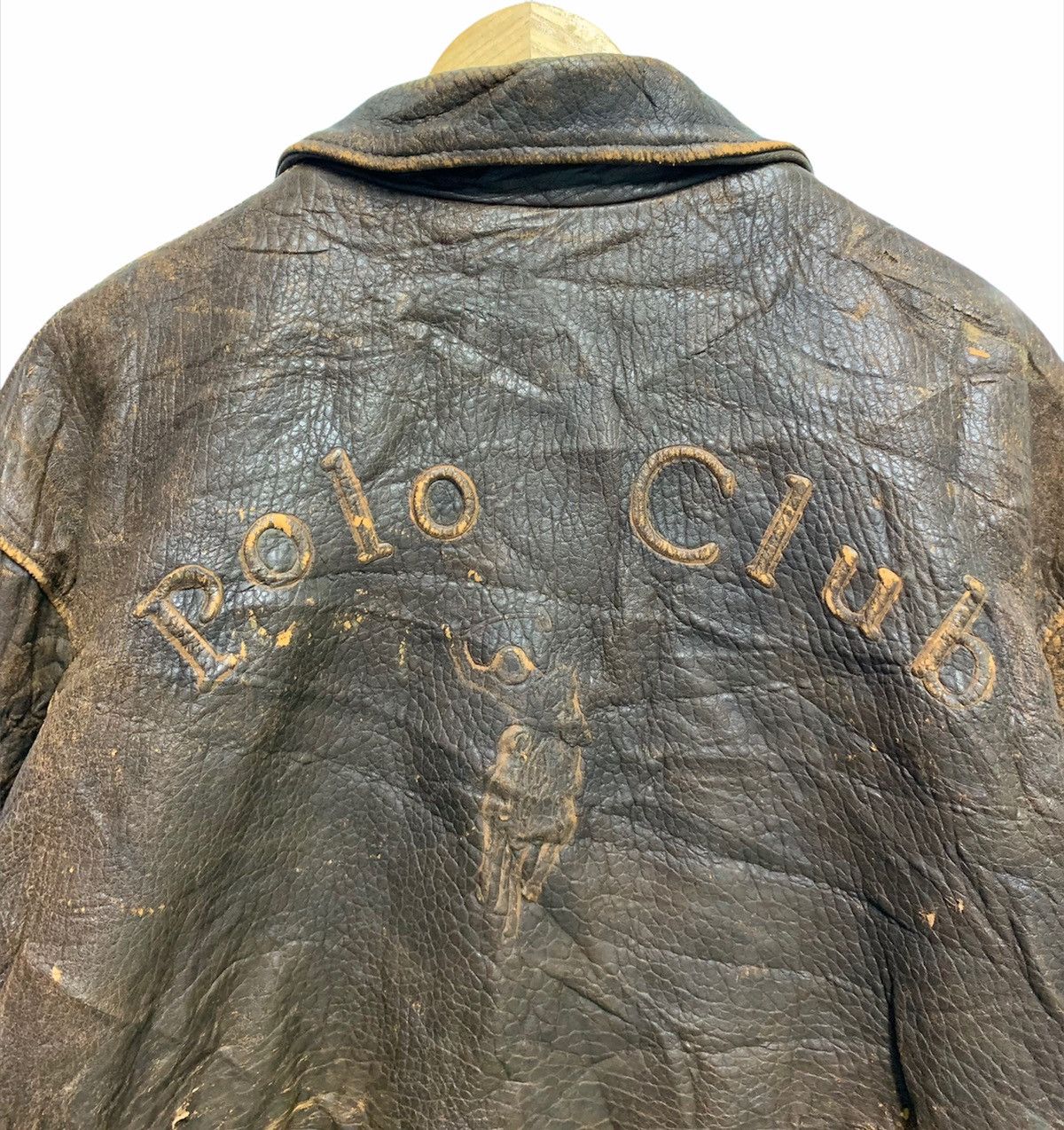 Genuine Leather Polo Club Spellout Flight Bomber Leather Jacket Size US M / EU 48-50 / 2 - 7 Thumbnail