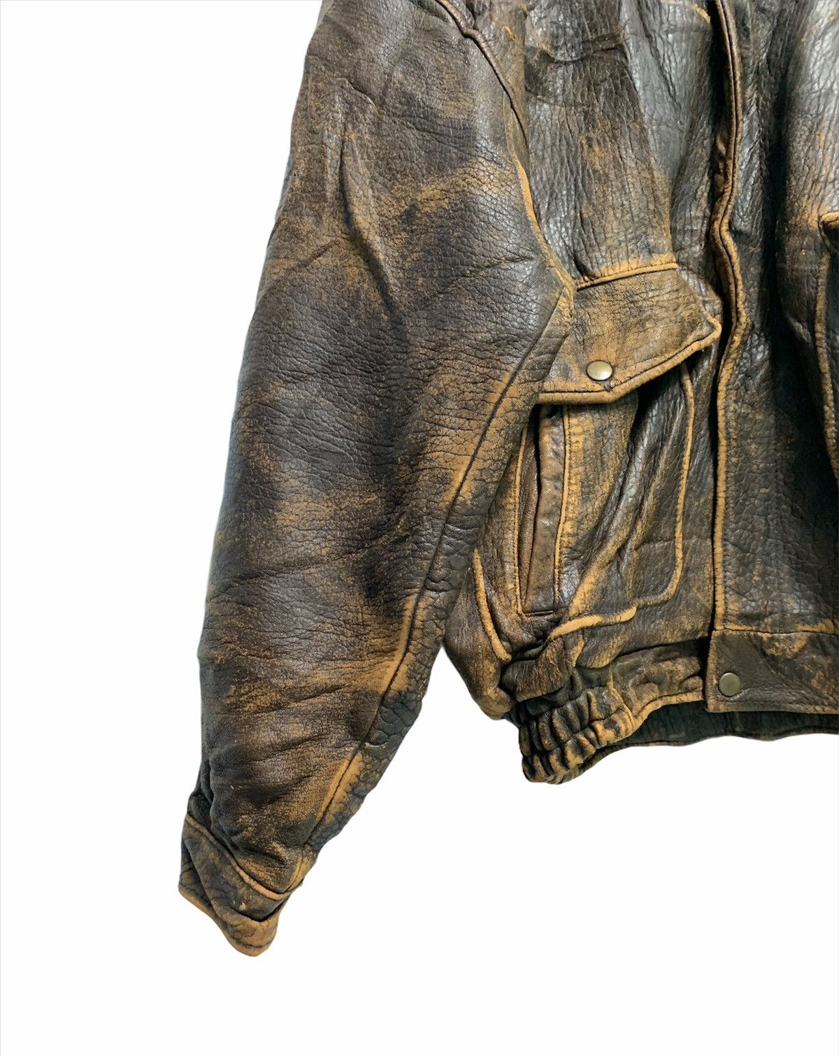 Genuine Leather Polo Club Spellout Flight Bomber Leather Jacket Size US M / EU 48-50 / 2 - 5 Thumbnail