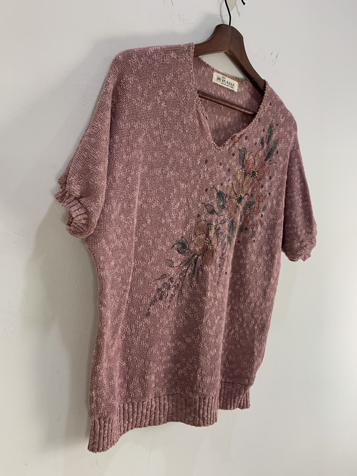 Aran Isles Knitwear × Designer × Japanese Brand WEE ROANNA MeshNet Intarsia Floral Graphic Knitwear Sweater Size US M / EU 48-50 / 2 - 5 Thumbnail