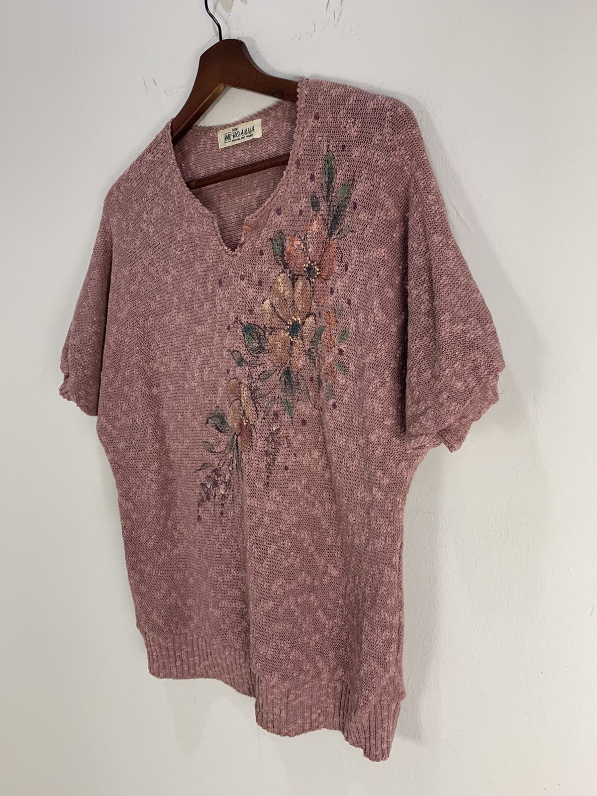 Aran Isles Knitwear × Designer × Japanese Brand WEE ROANNA MeshNet Intarsia Floral Graphic Knitwear Sweater Size US M / EU 48-50 / 2 - 6 Thumbnail