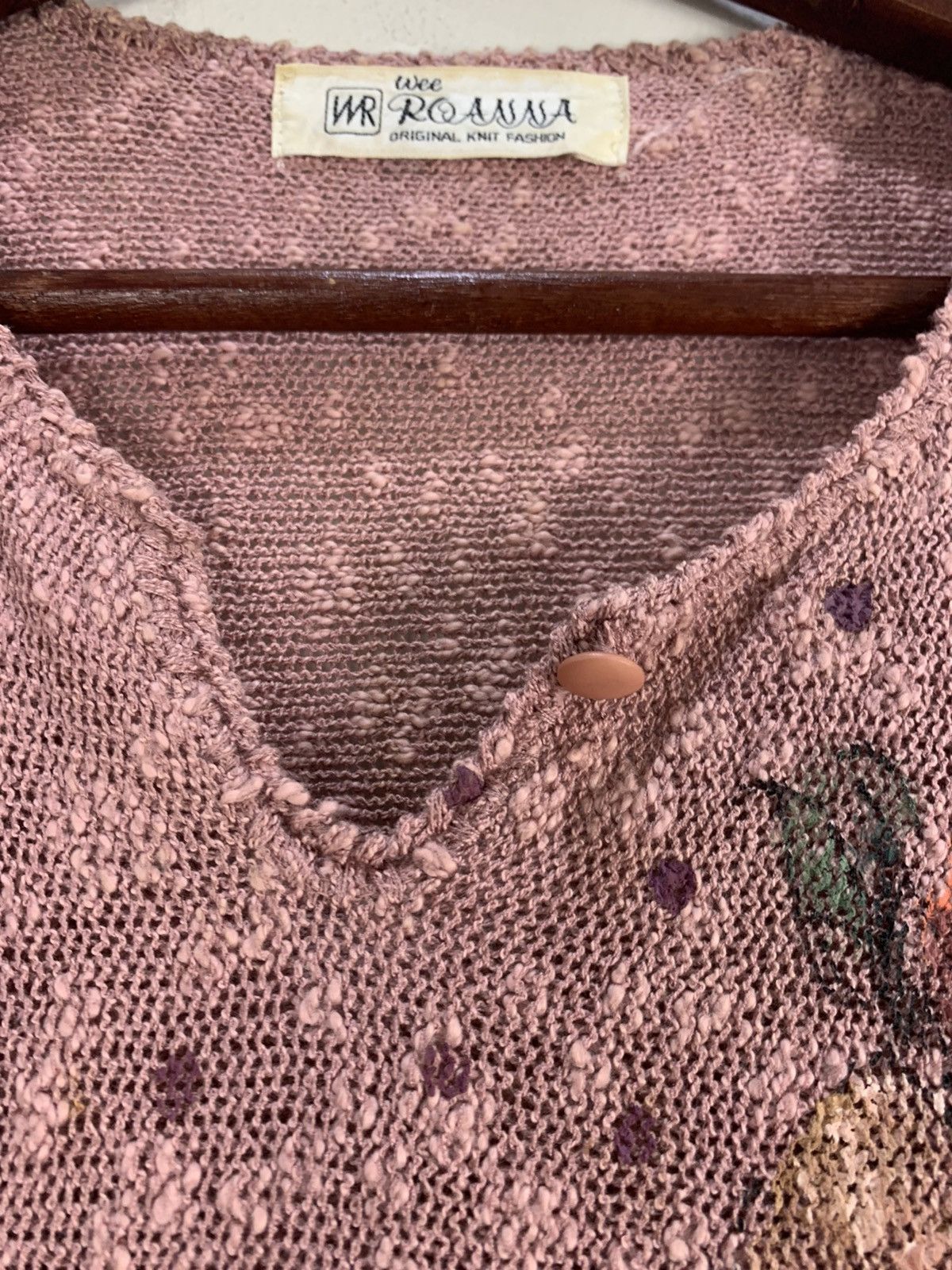 Aran Isles Knitwear × Designer × Japanese Brand WEE ROANNA MeshNet Intarsia Floral Graphic Knitwear Sweater Size US M / EU 48-50 / 2 - 8 Thumbnail