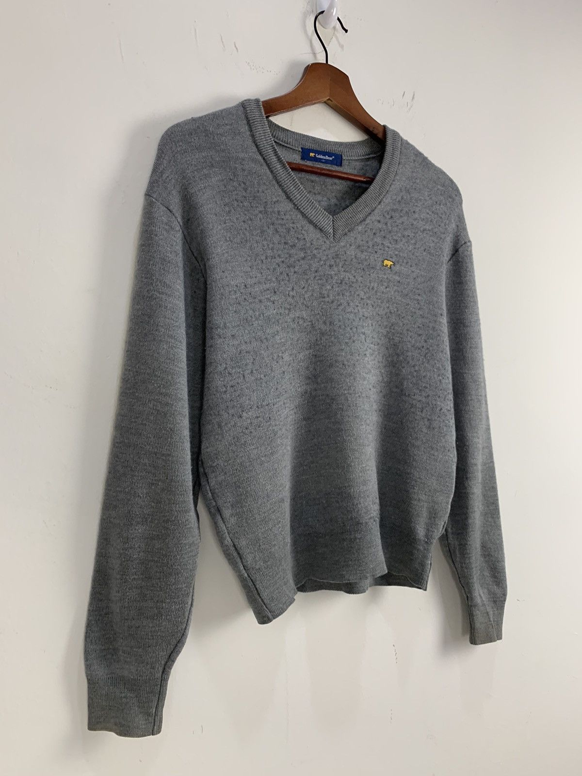 Aran Sweater Market × Designer × Golden Bear GOLDEN BEAR Vintage 90s Embroidery Logo Knit Jumper Sweater Size US S / EU 44-46 / 1 - 5 Thumbnail