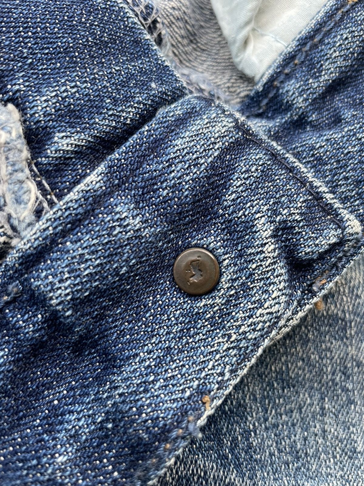 Japanese Brand AVH Custome Aging Distressed Denim Size US 35 - 20 Thumbnail