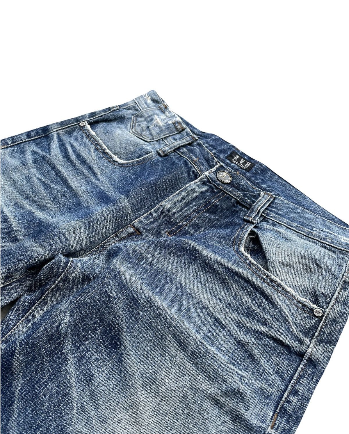 Japanese Brand AVH Custome Aging Distressed Denim Size US 35 - 8 Thumbnail