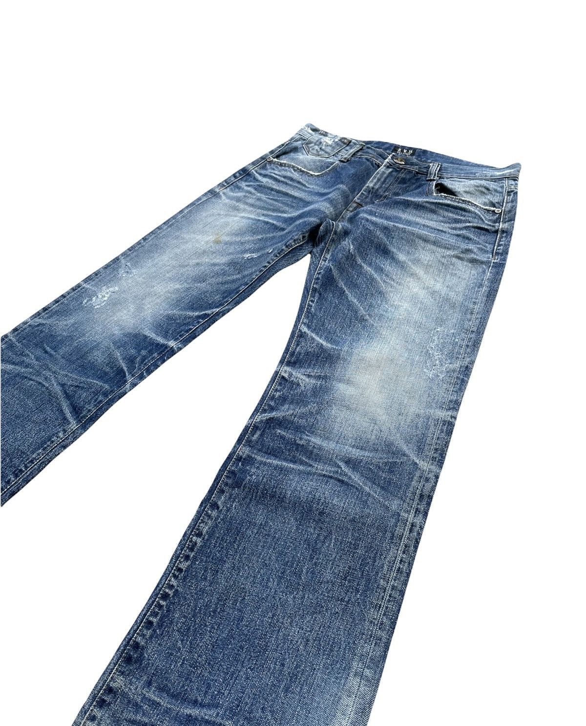 Japanese Brand AVH Custome Aging Distressed Denim Size US 35 - 3 Thumbnail