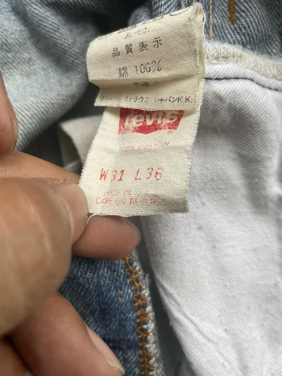 Levi's Levi’s 501 e 1992 Usa Stone Aging Wash Size US 31 - 18 Thumbnail