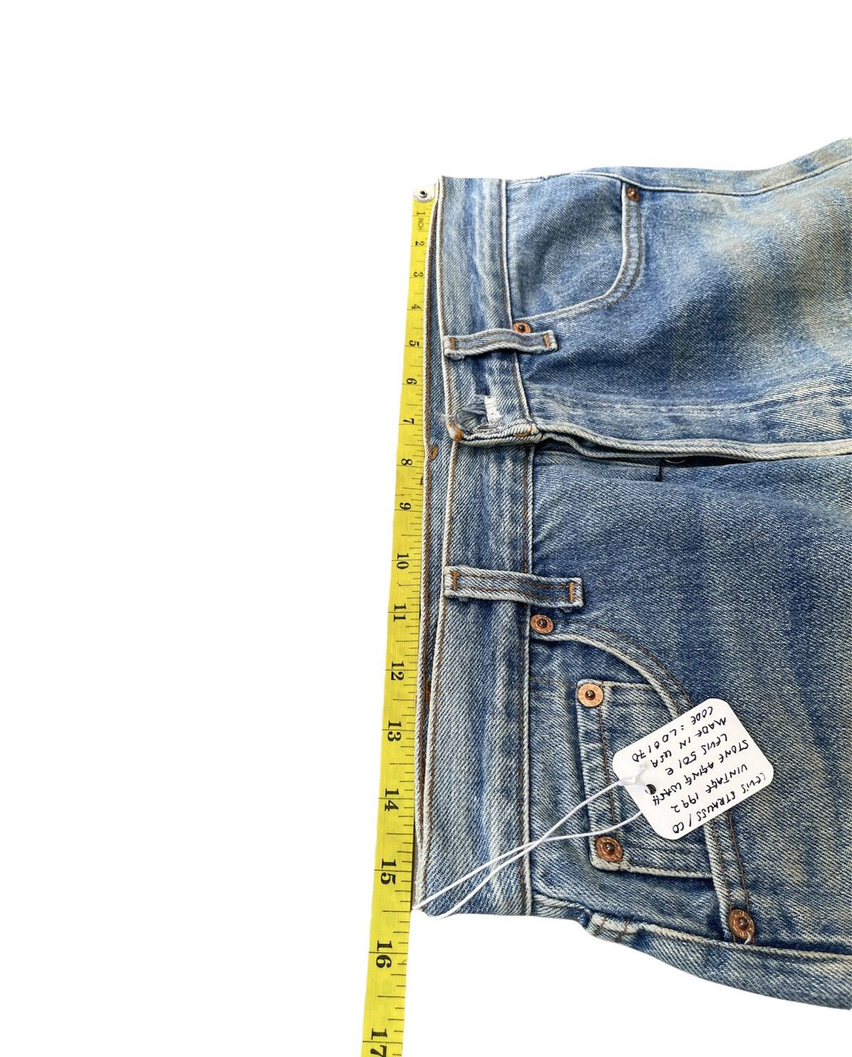 Levi's Levi’s 501 e 1992 Usa Stone Aging Wash Size US 31 - 22 Thumbnail