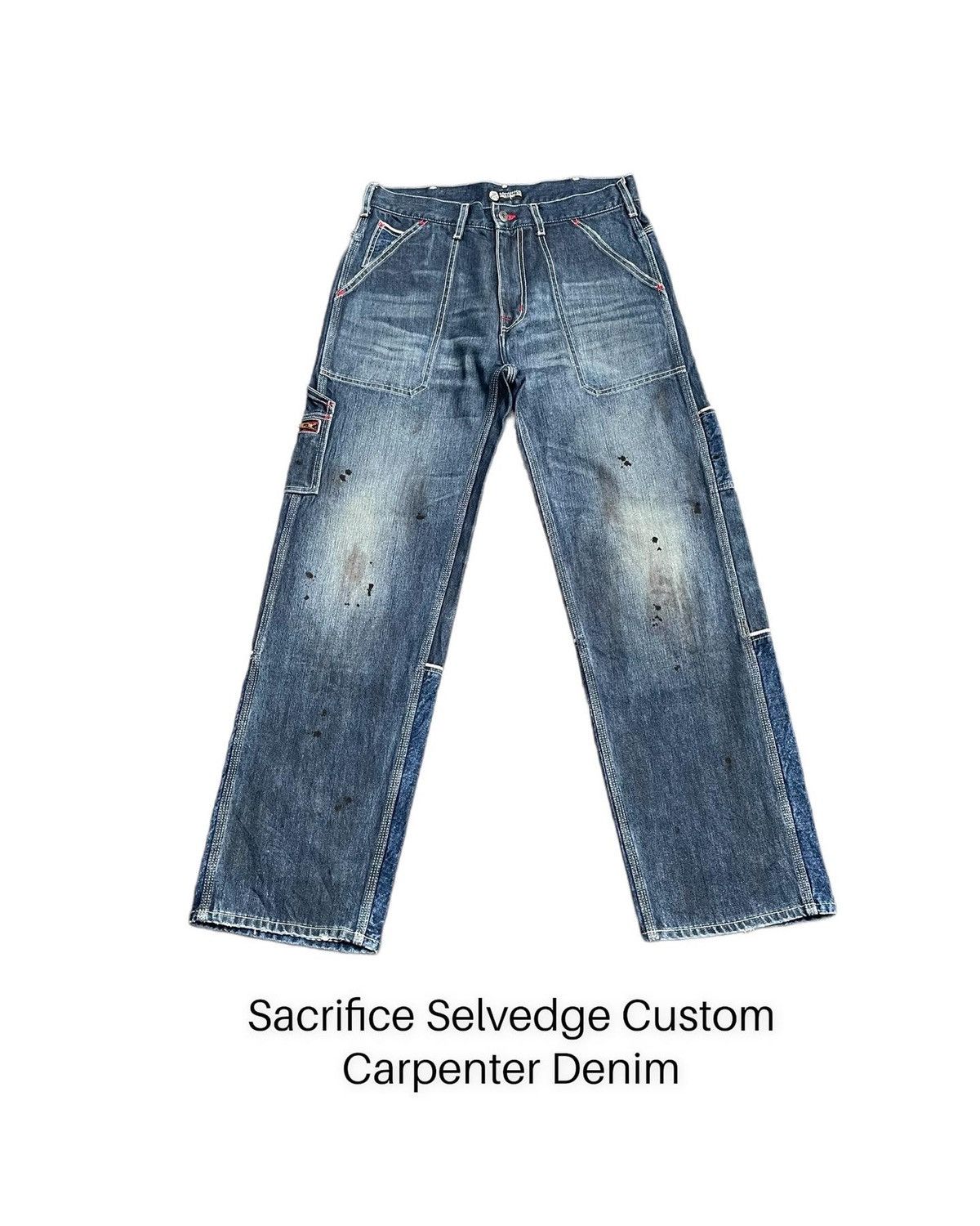 Japanese Brand Rare Sacrifice Selvedge Carpenter Denim Size US 33 - 1 Thumbnail