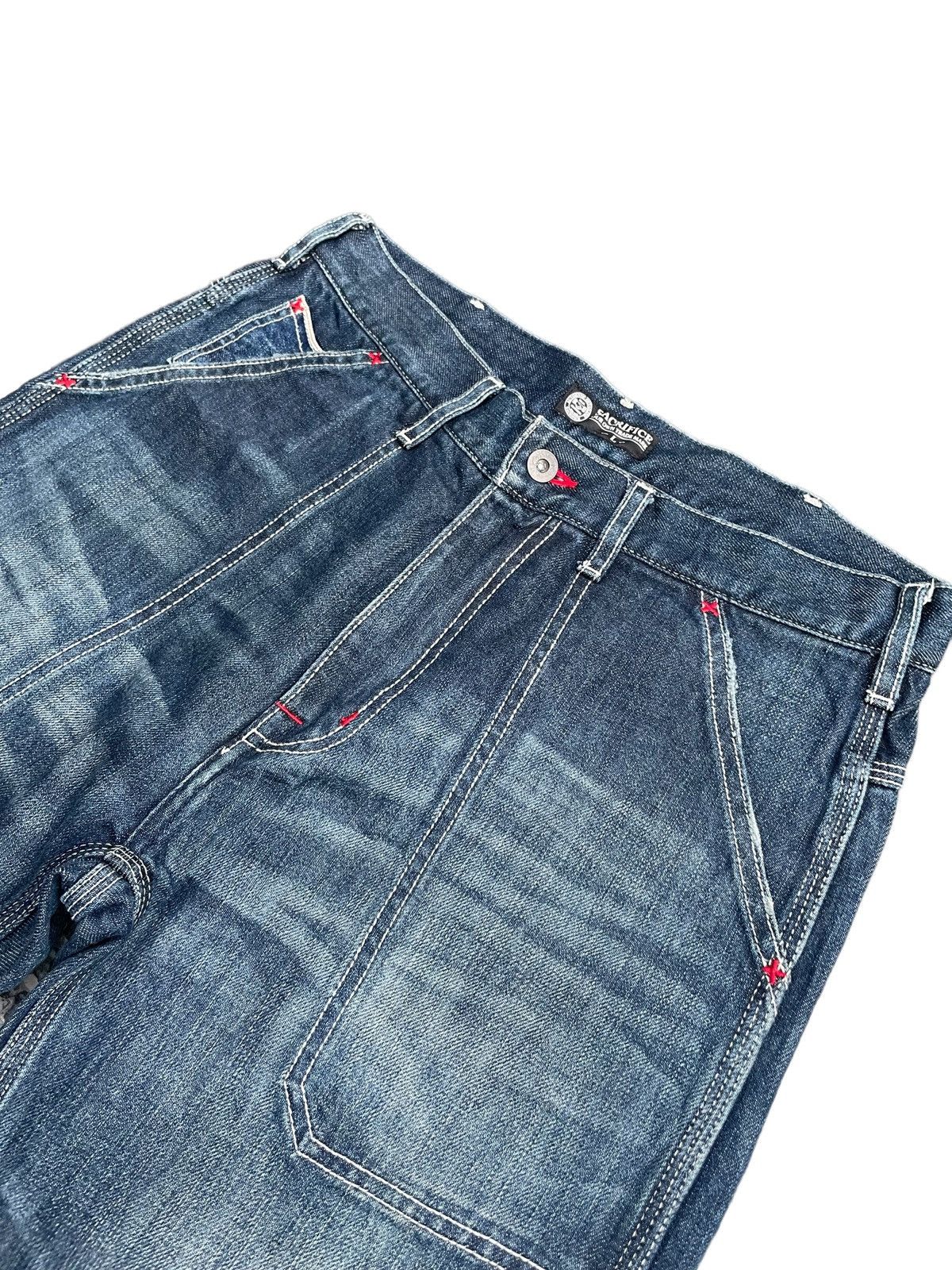 Japanese Brand Rare Sacrifice Selvedge Carpenter Denim Size US 33 - 10 Thumbnail