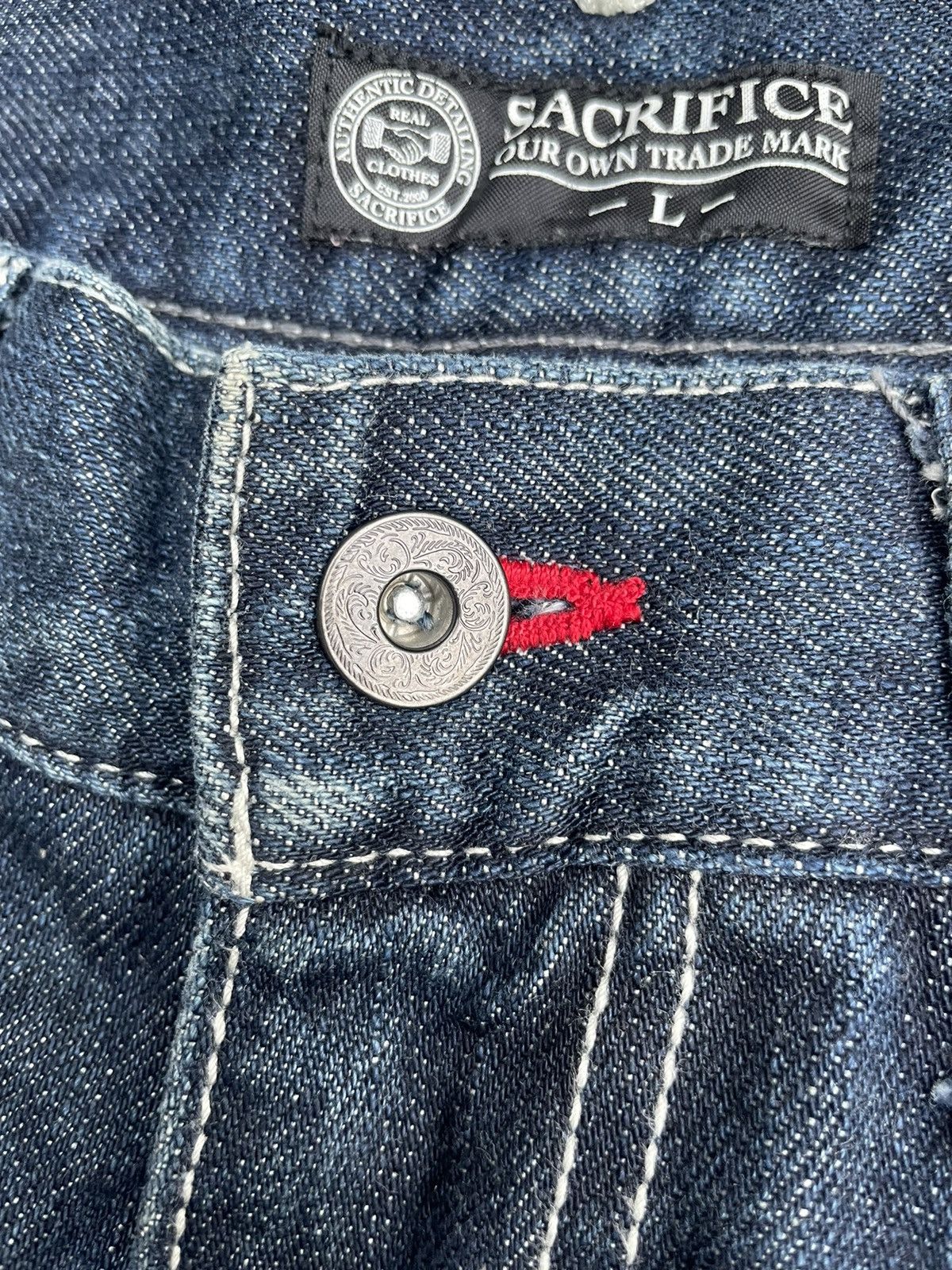 Japanese Brand Rare Sacrifice Selvedge Carpenter Denim Size US 33 - 25 Thumbnail
