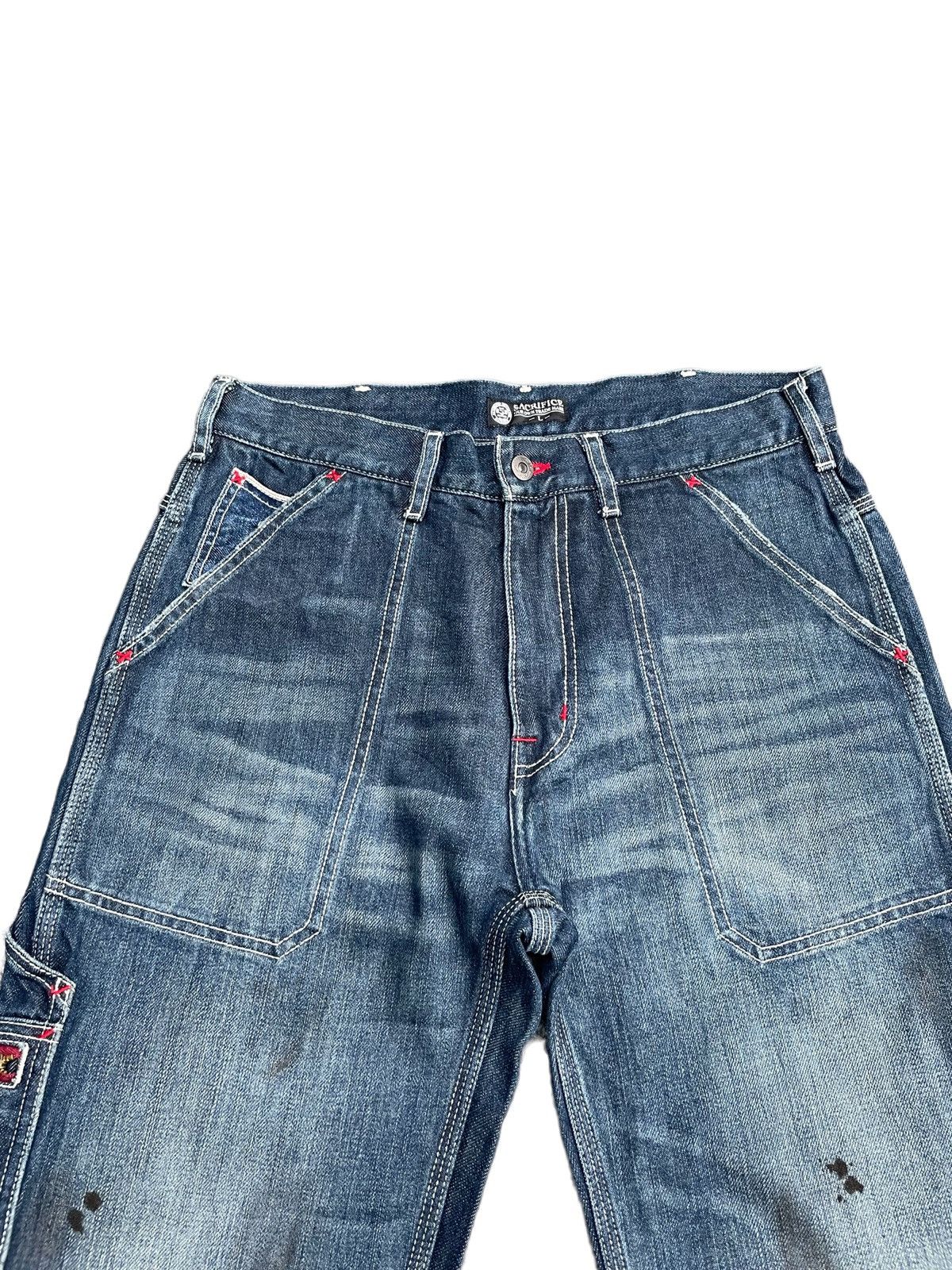 Japanese Brand Rare Sacrifice Selvedge Carpenter Denim Size US 33 - 7 Thumbnail